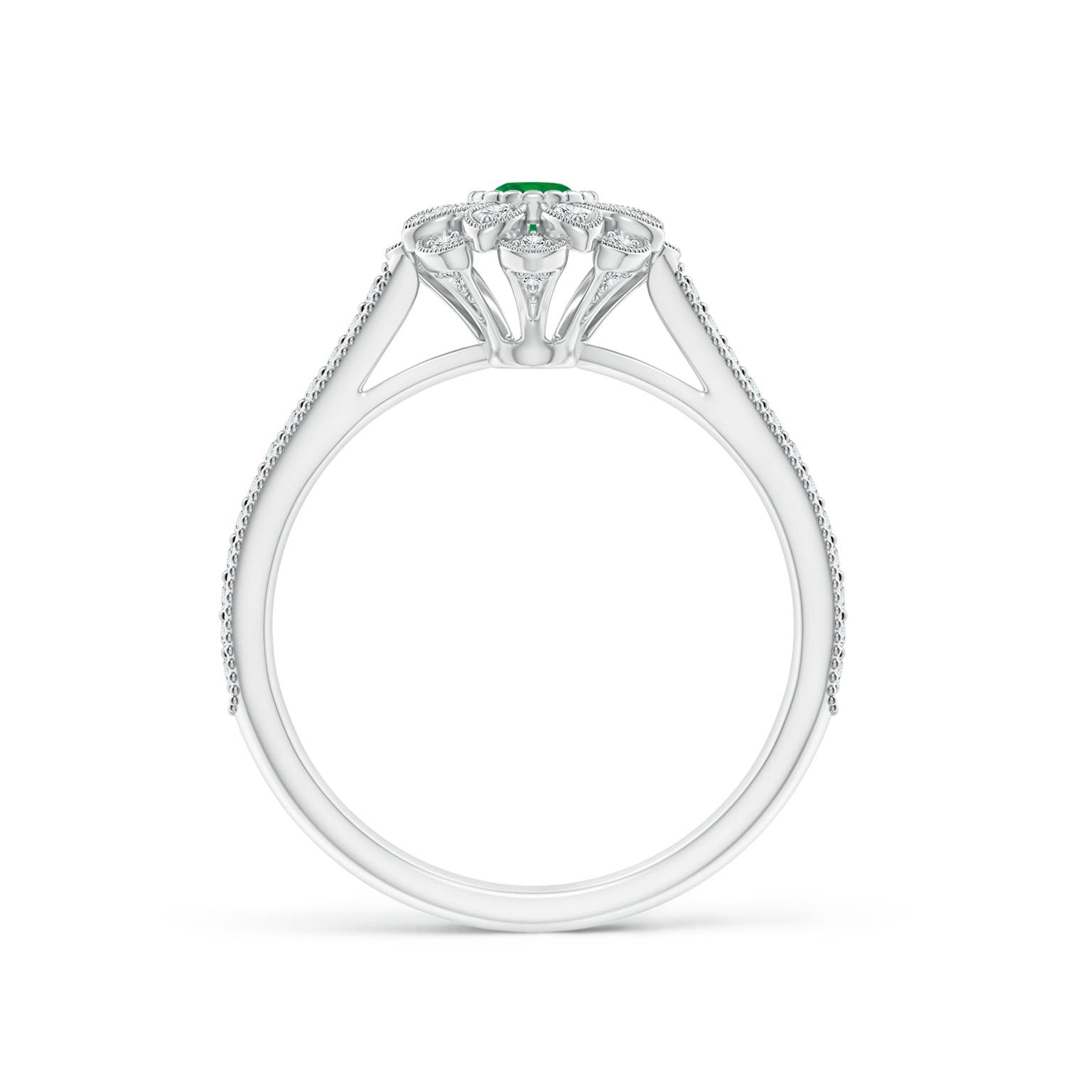 AA - Emerald / 0.4 CT / 14 KT White Gold