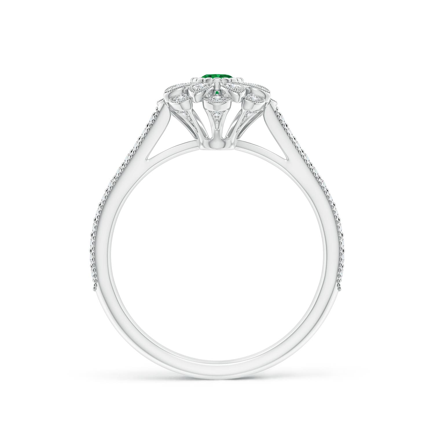 AAA - Emerald / 0.4 CT / 14 KT White Gold