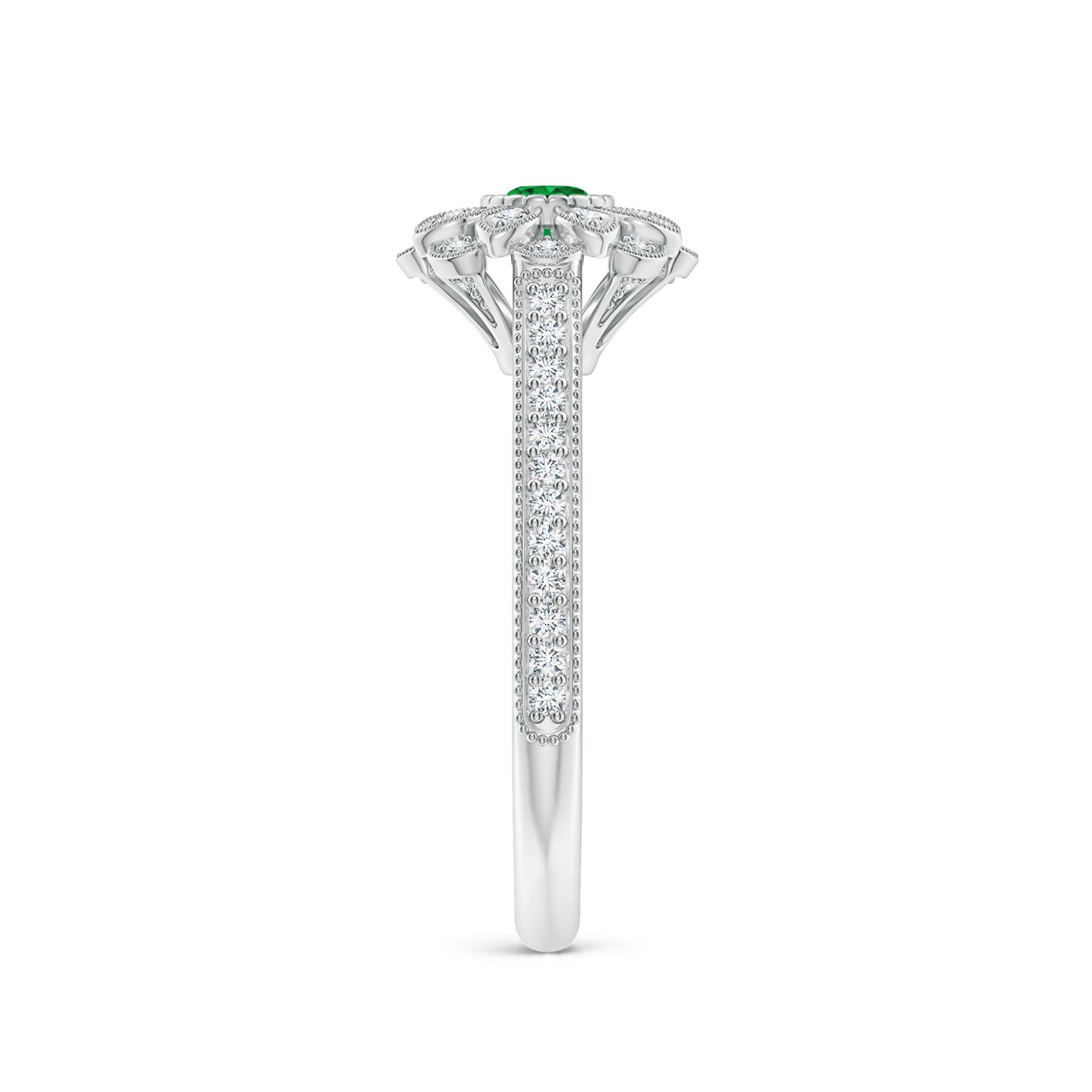 AAAA - Emerald / 0.4 CT / 14 KT White Gold