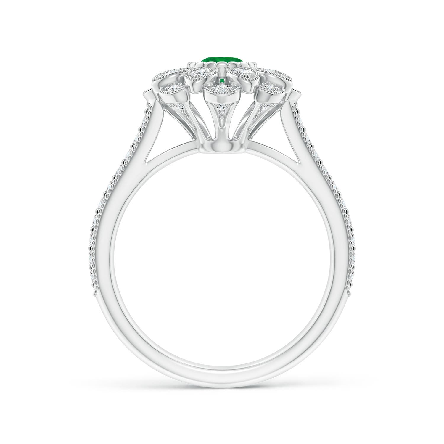 AA - Emerald / 0.72 CT / 14 KT White Gold