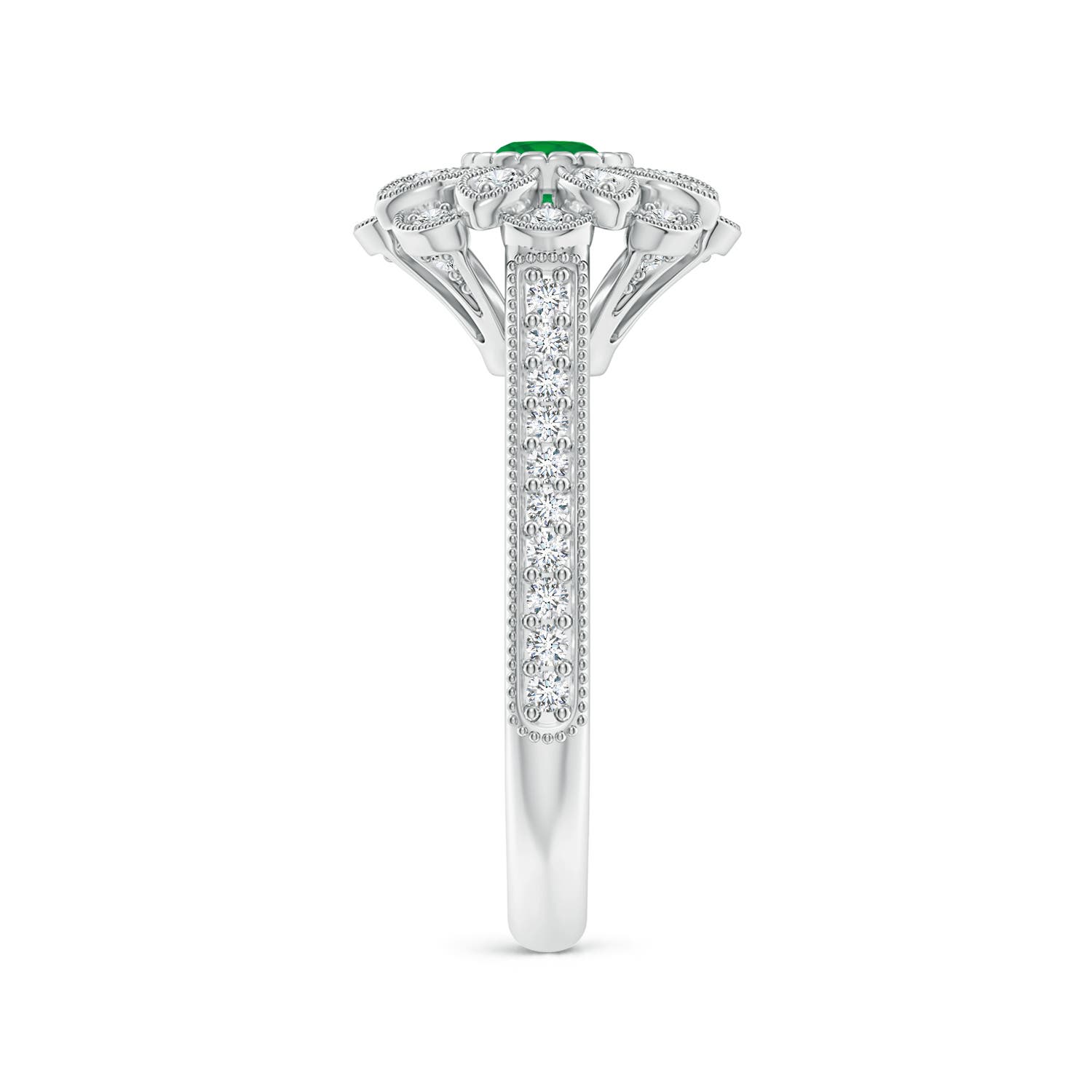 AA - Emerald / 0.72 CT / 14 KT White Gold