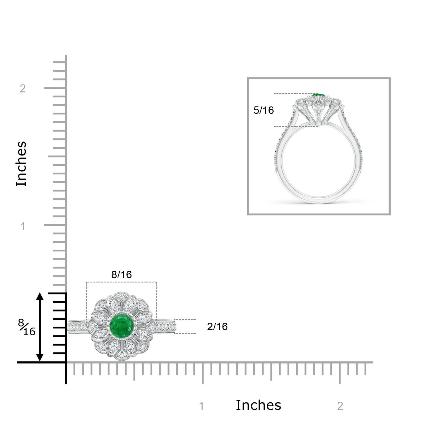 AA - Emerald / 0.72 CT / 14 KT White Gold