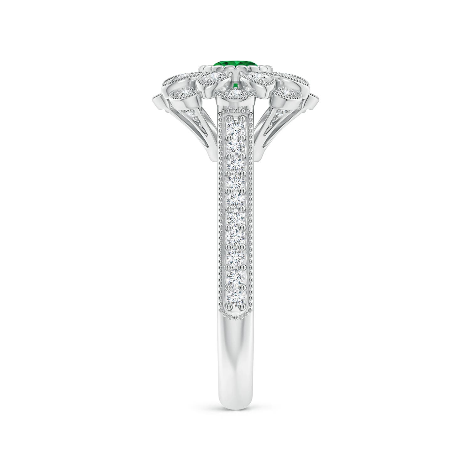 AAAA - Emerald / 0.72 CT / 14 KT White Gold