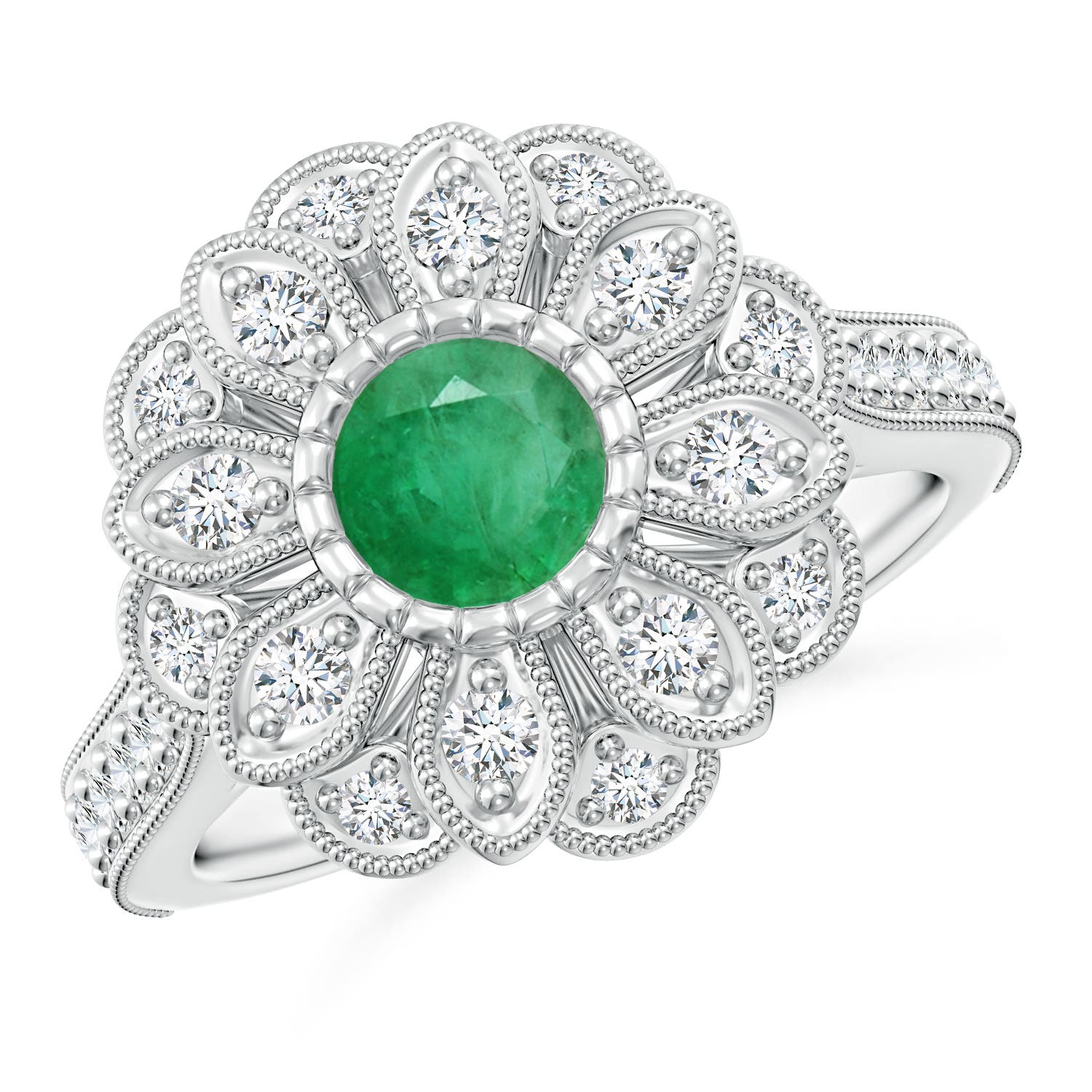 A - Emerald / 1.2 CT / 14 KT White Gold