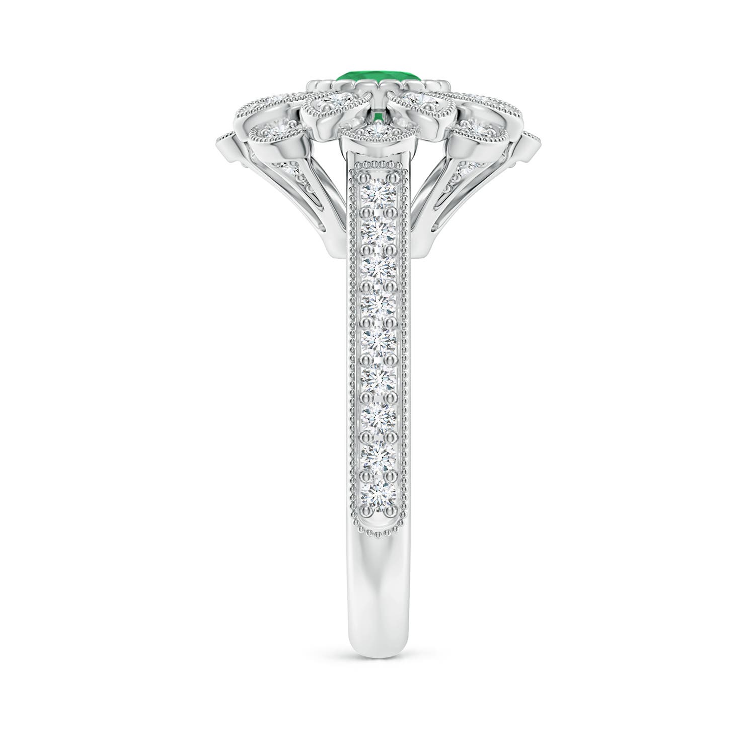 A - Emerald / 1.2 CT / 14 KT White Gold