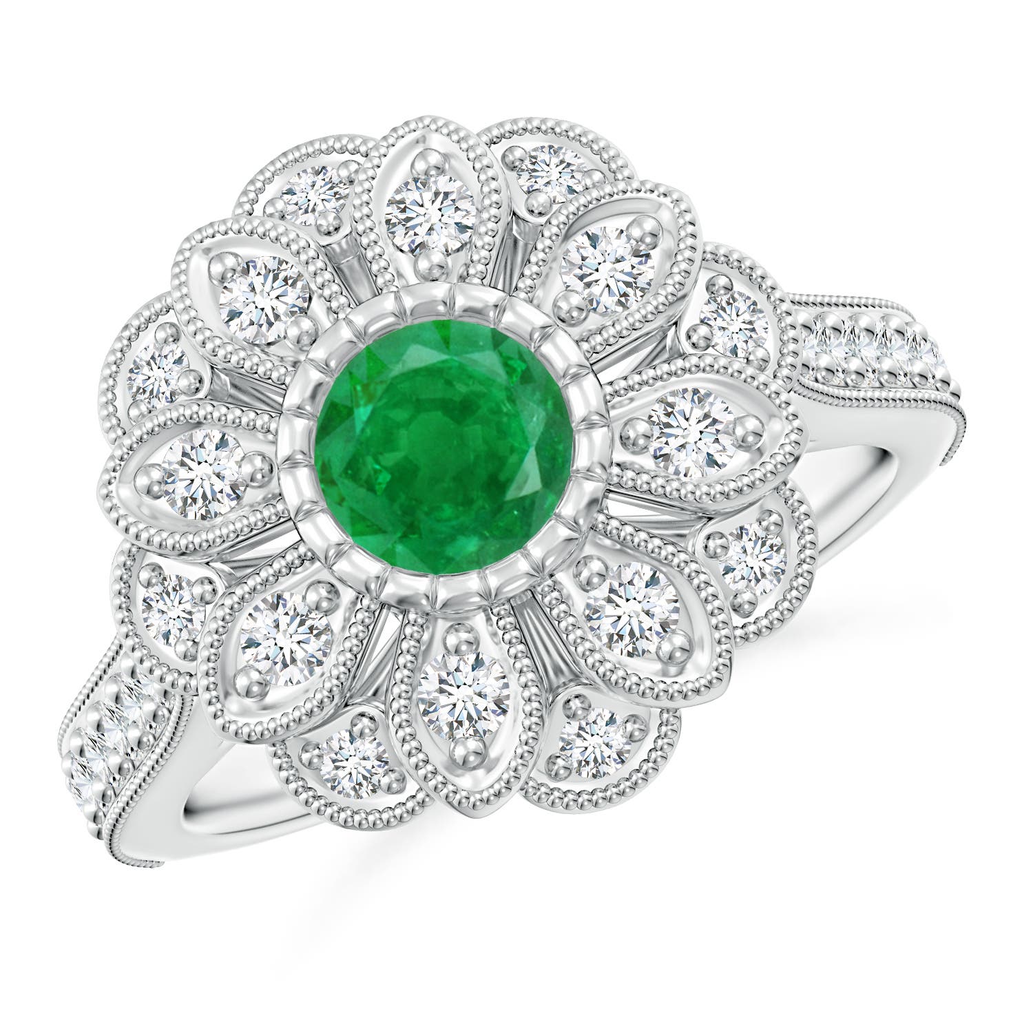 AA - Emerald / 1.2 CT / 14 KT White Gold