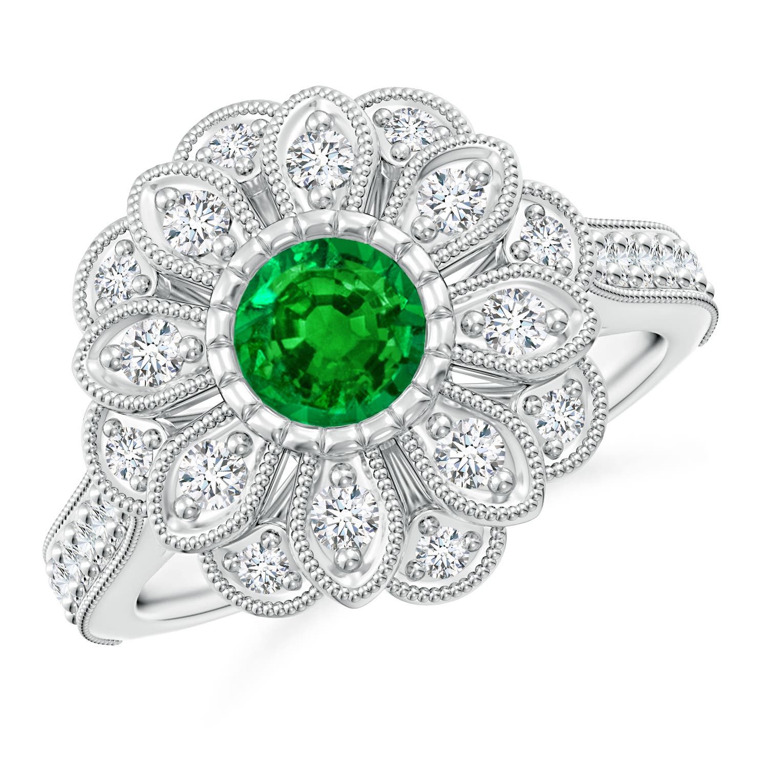 AAAA - Emerald / 1.2 CT / 14 KT White Gold