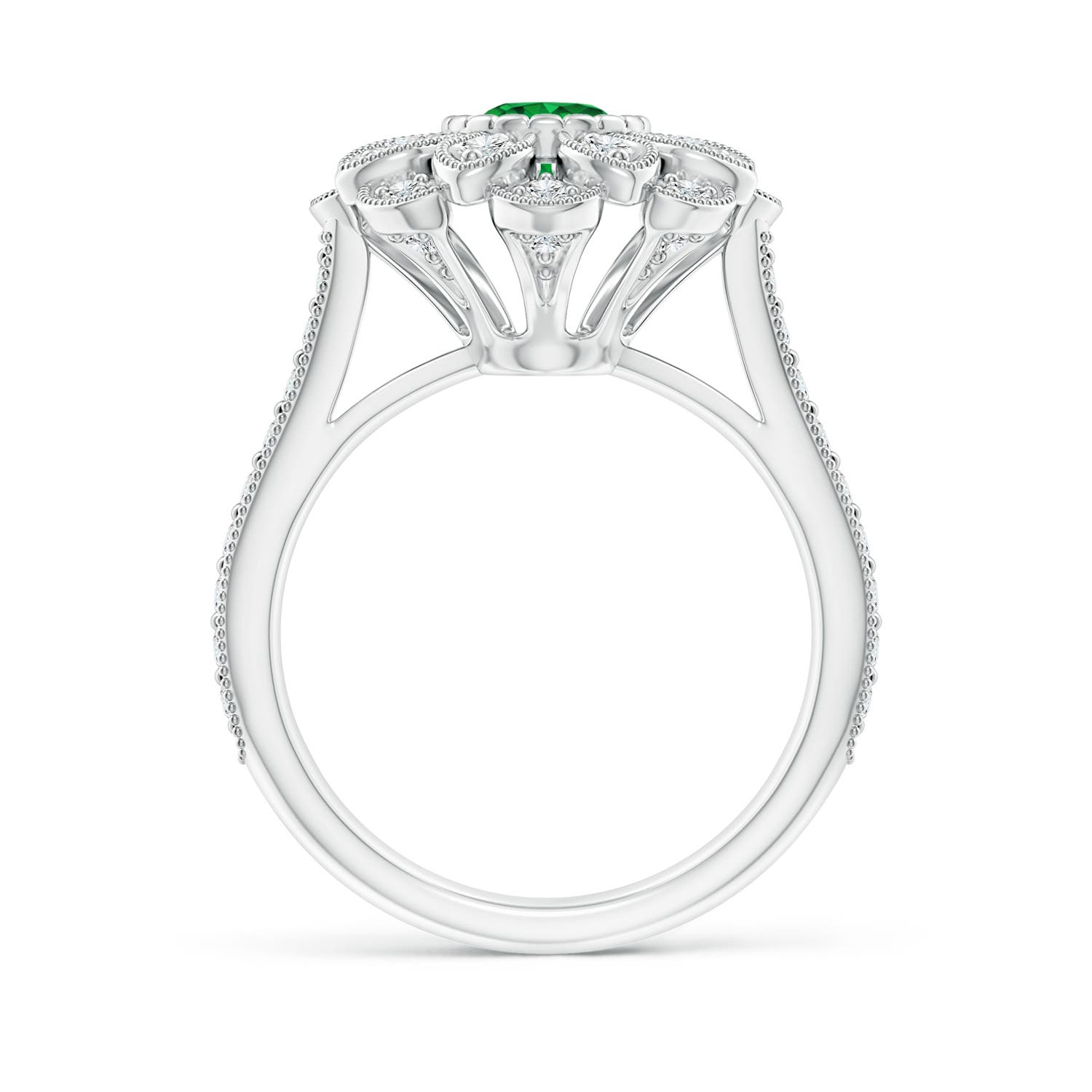 AAAA - Emerald / 1.2 CT / 14 KT White Gold