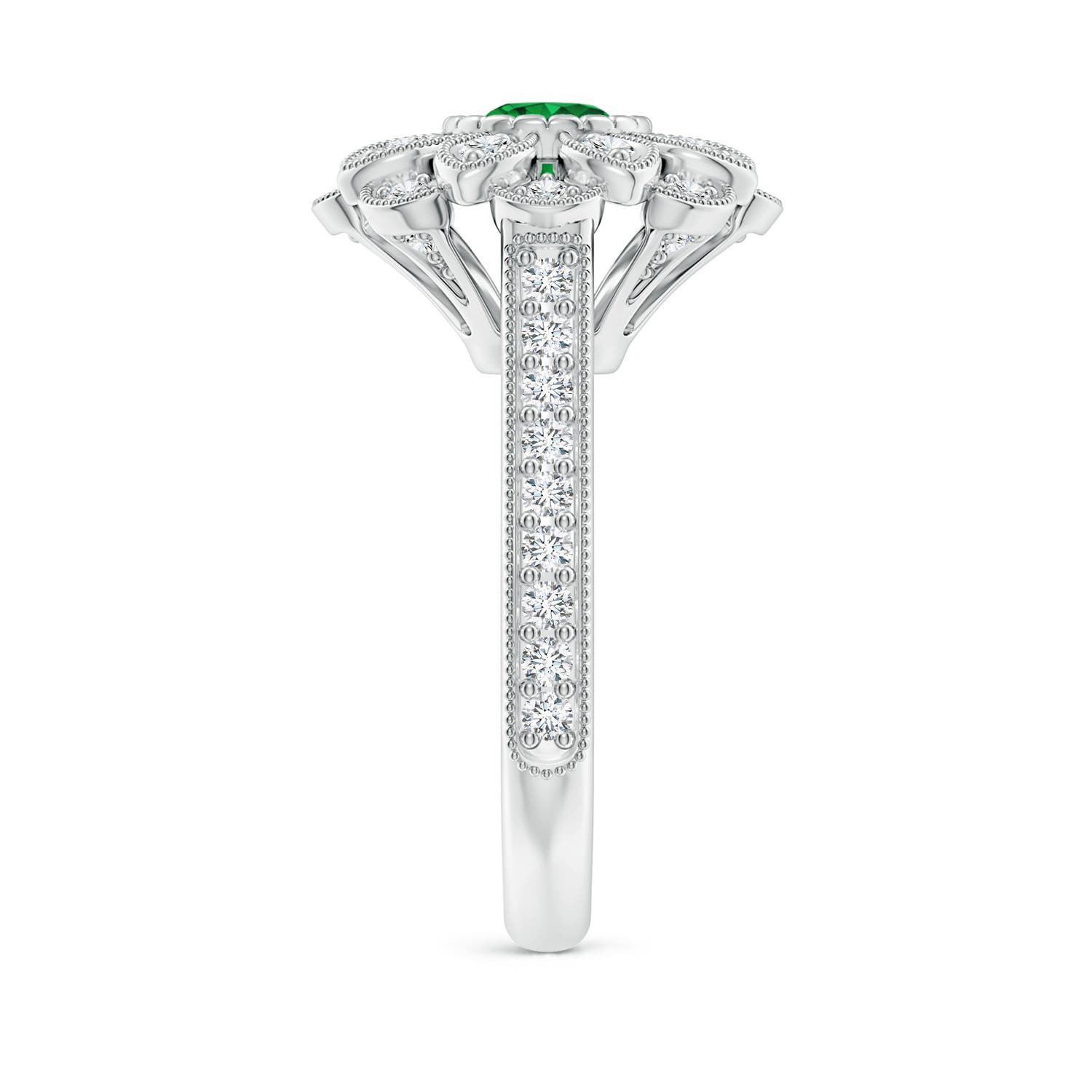 AAAA - Emerald / 1.2 CT / 14 KT White Gold