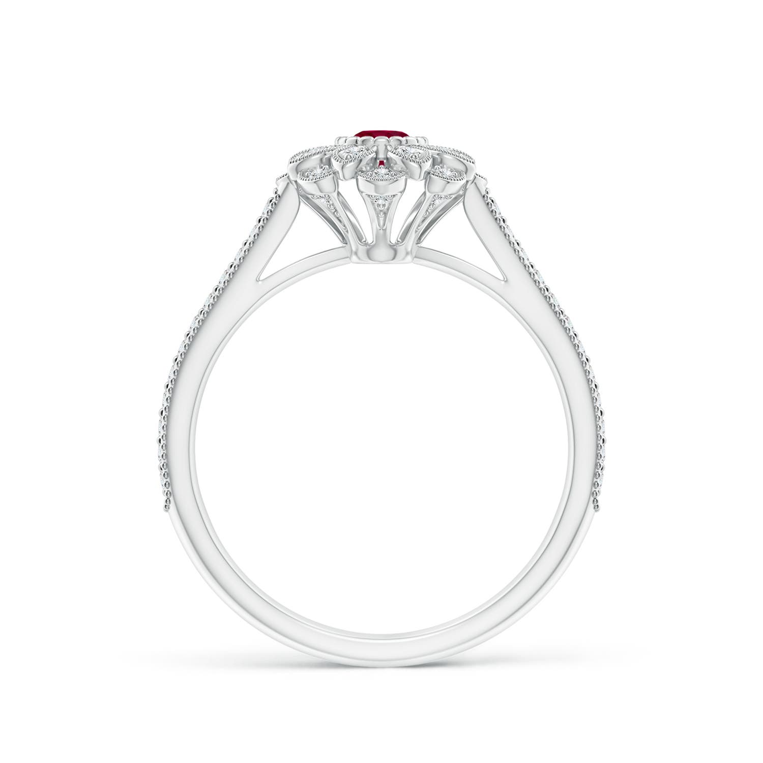 A - Ruby / 0.48 CT / 14 KT White Gold