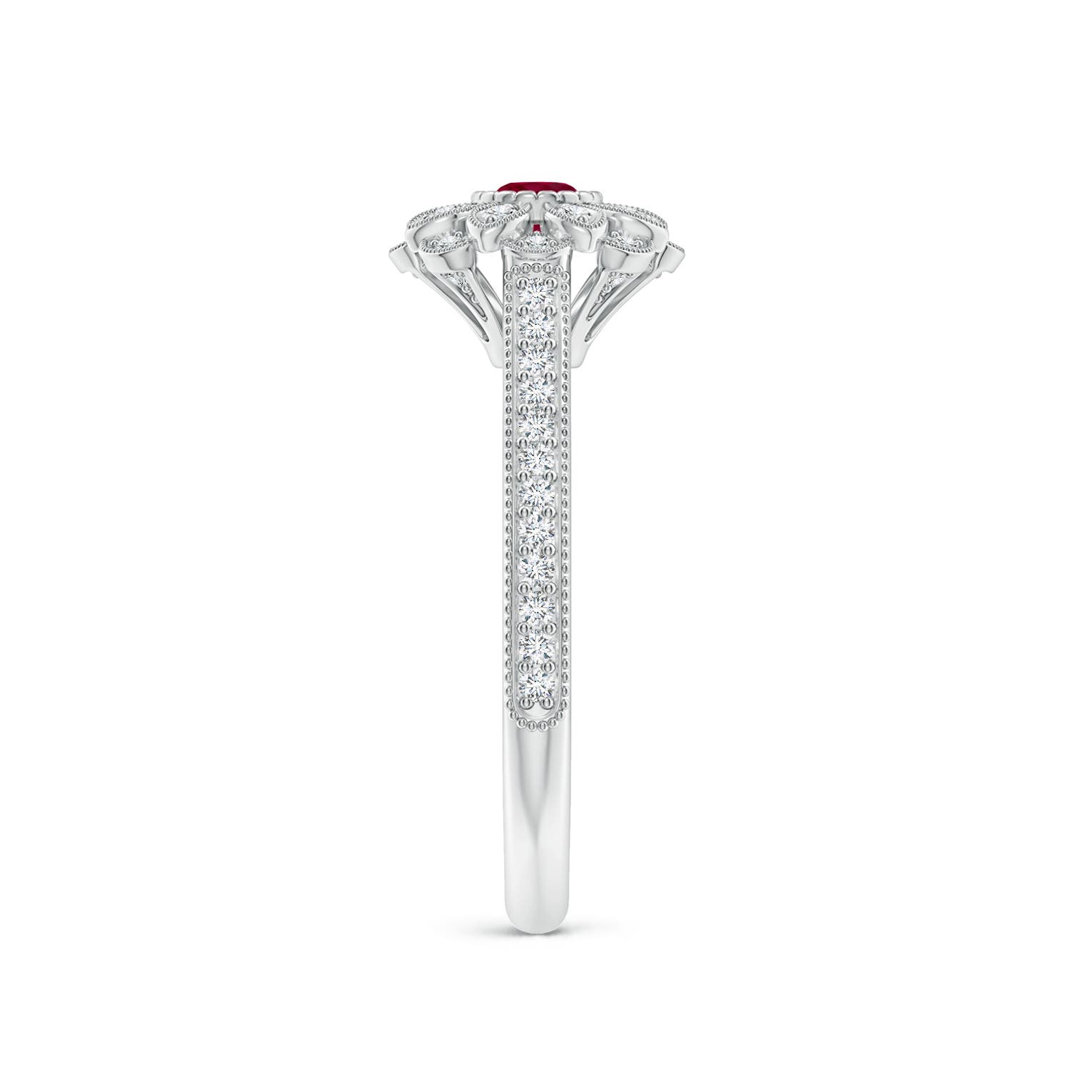 A - Ruby / 0.48 CT / 14 KT White Gold