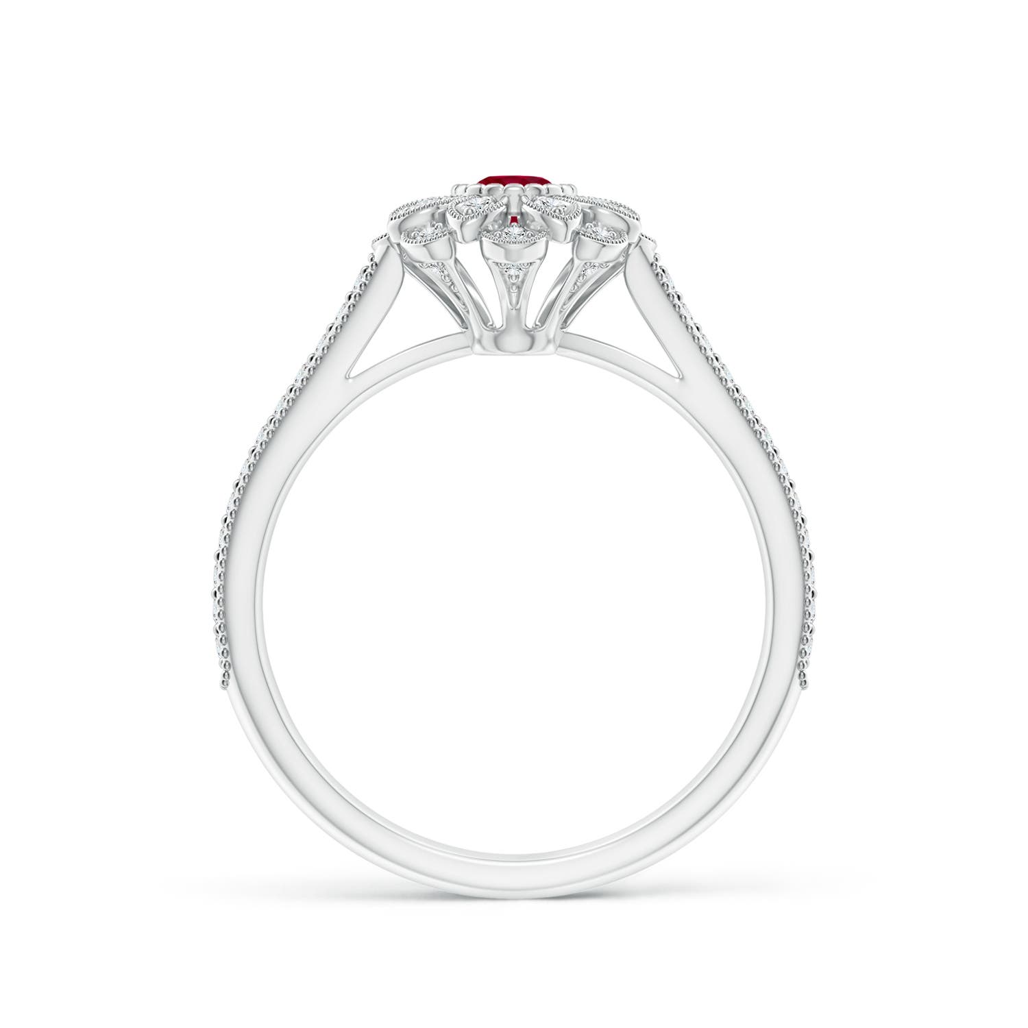 AA - Ruby / 0.48 CT / 14 KT White Gold