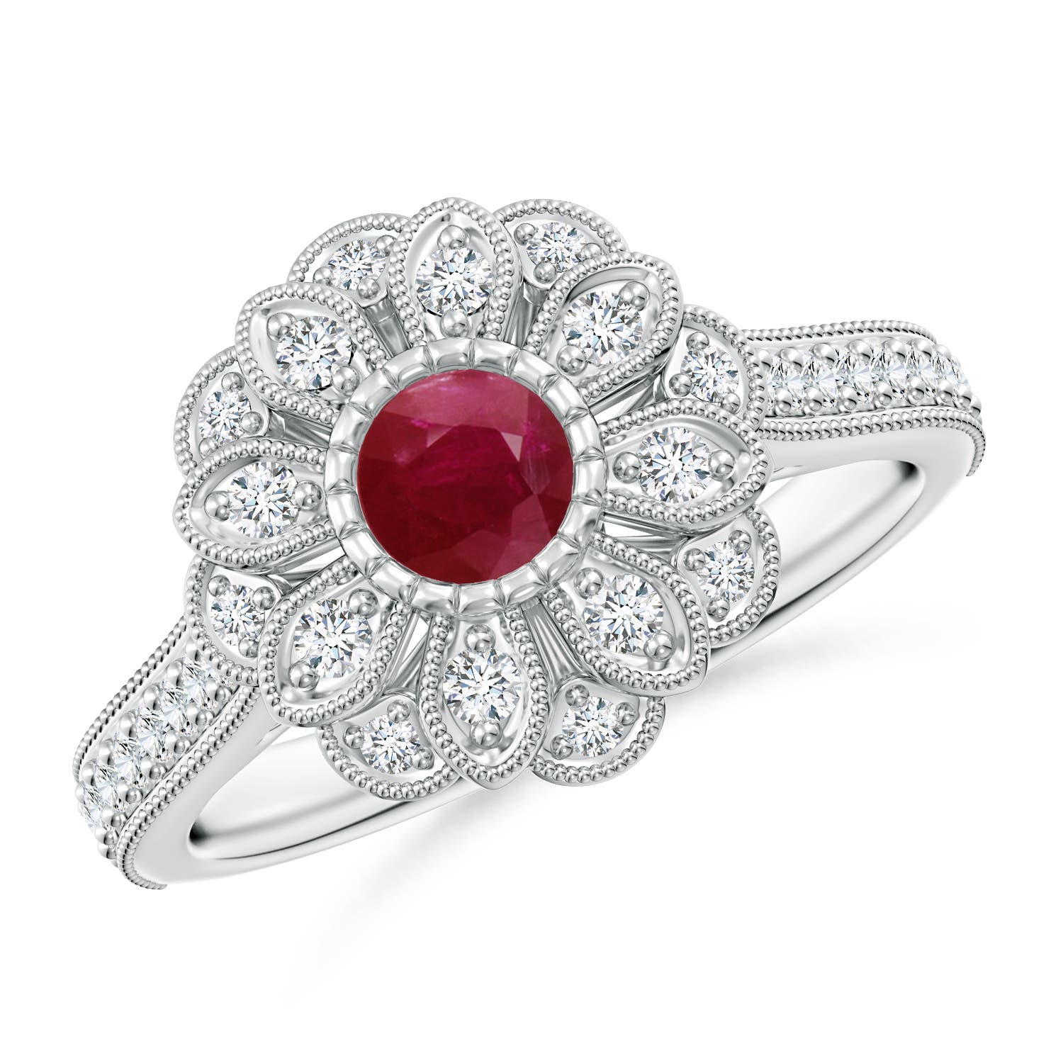 A - Ruby / 0.83 CT / 14 KT White Gold