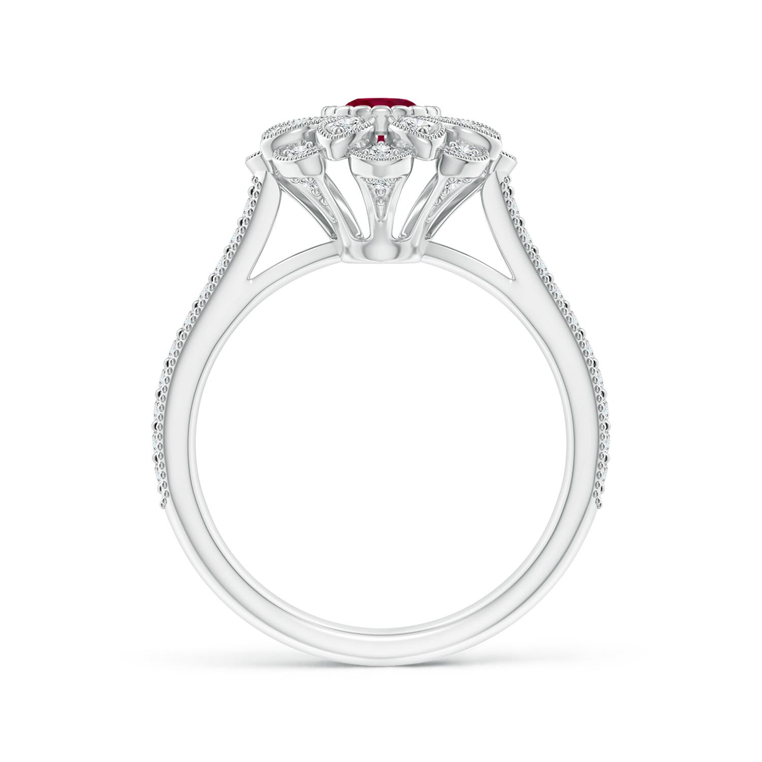 A - Ruby / 0.83 CT / 14 KT White Gold