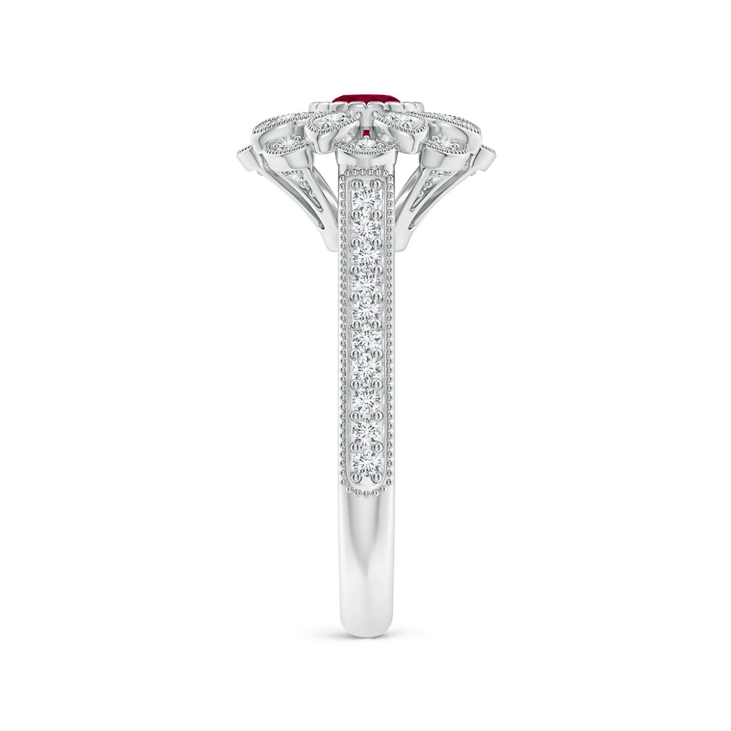 A - Ruby / 0.83 CT / 14 KT White Gold