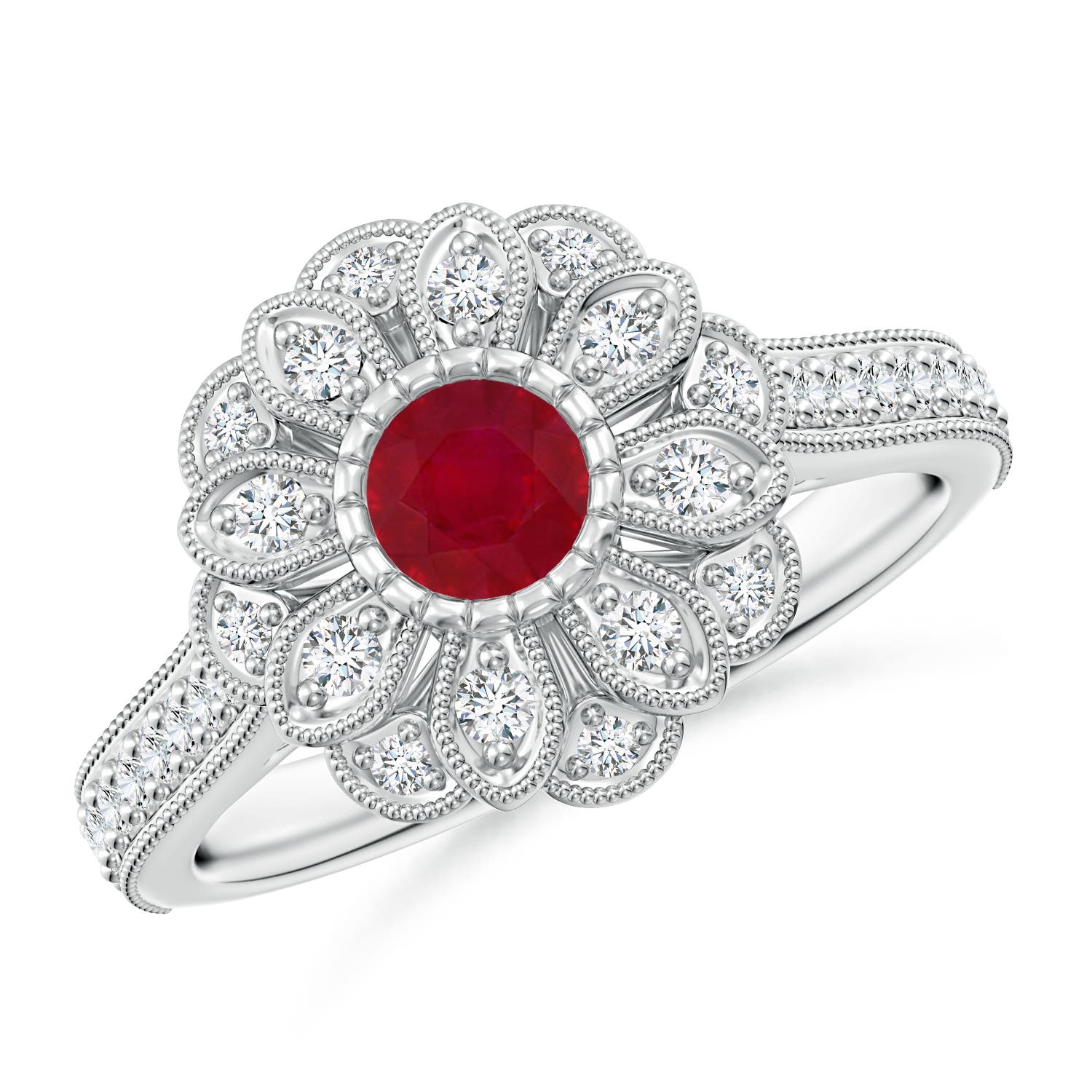 AA - Ruby / 0.83 CT / 14 KT White Gold