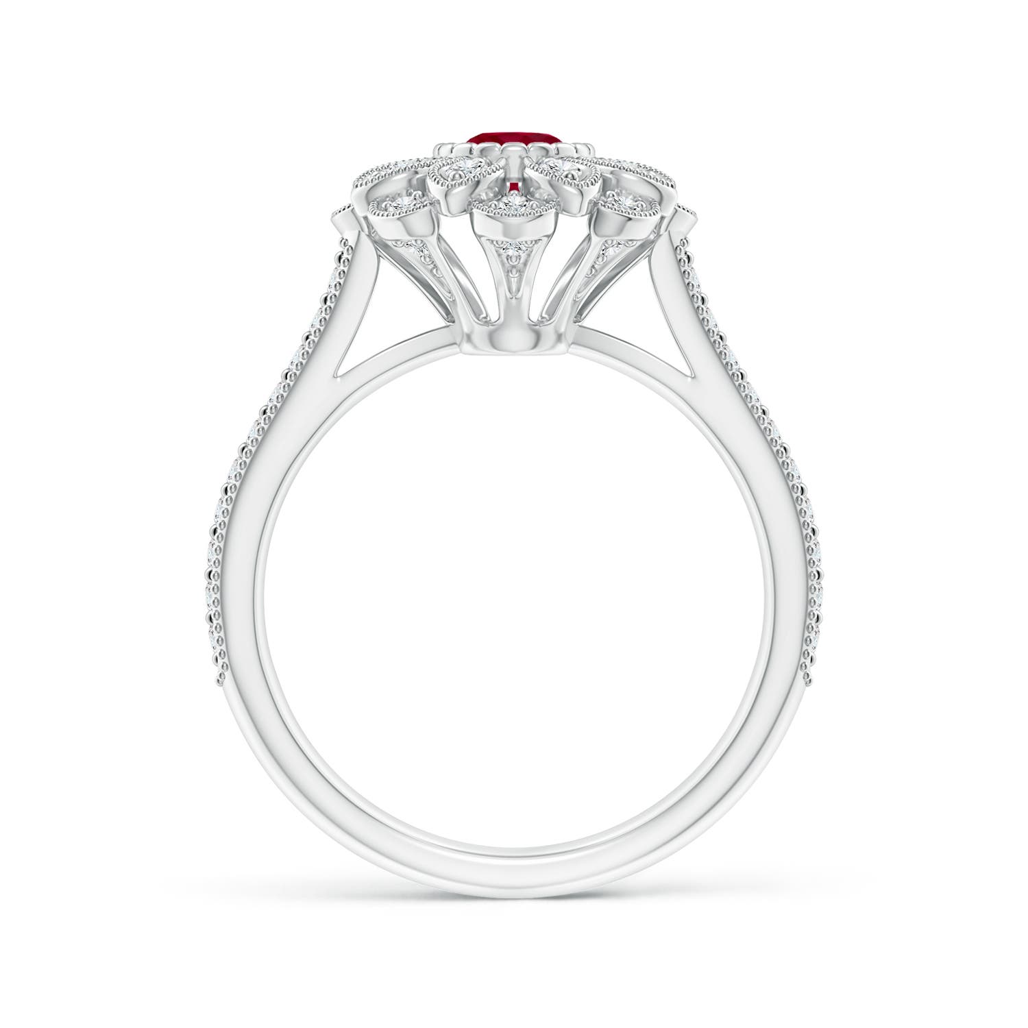 AA - Ruby / 0.83 CT / 14 KT White Gold