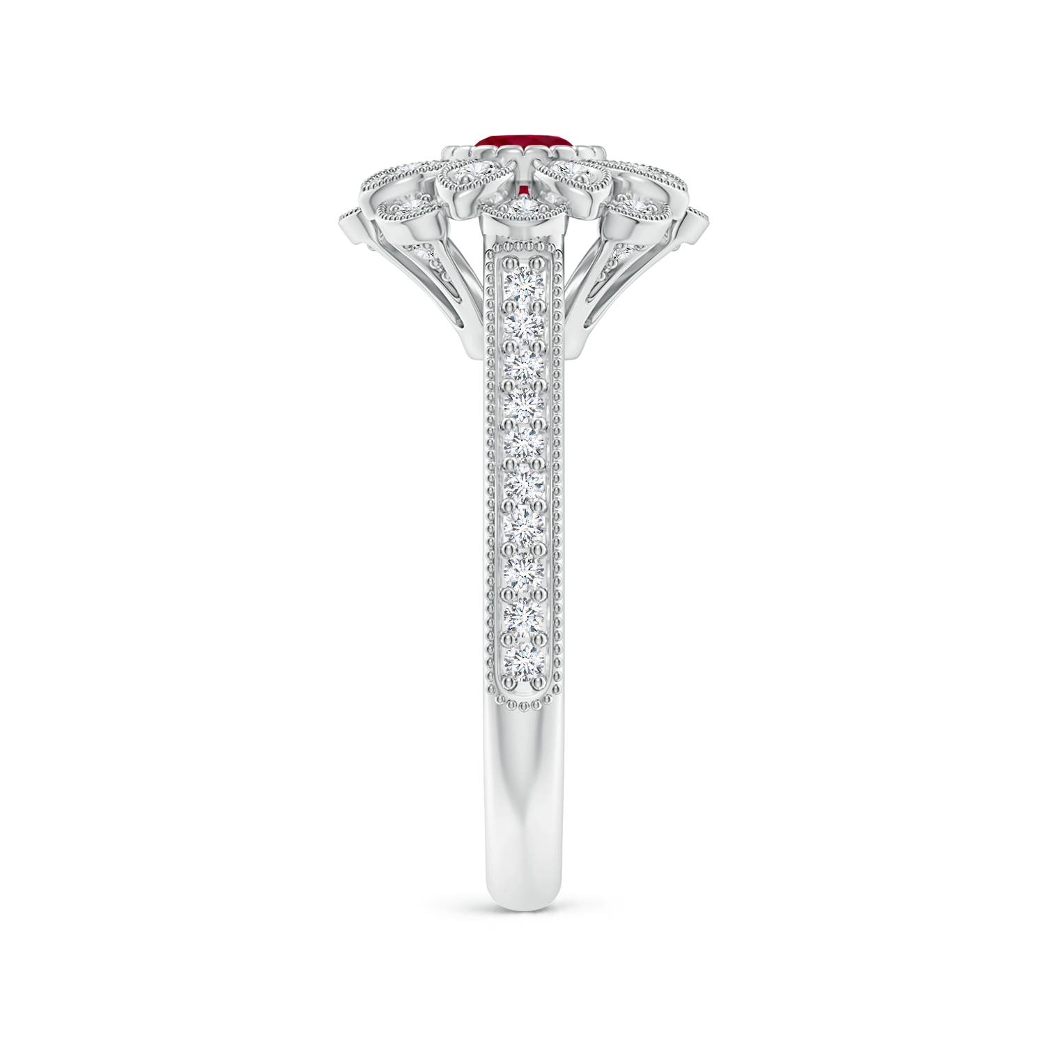 AA - Ruby / 0.83 CT / 14 KT White Gold