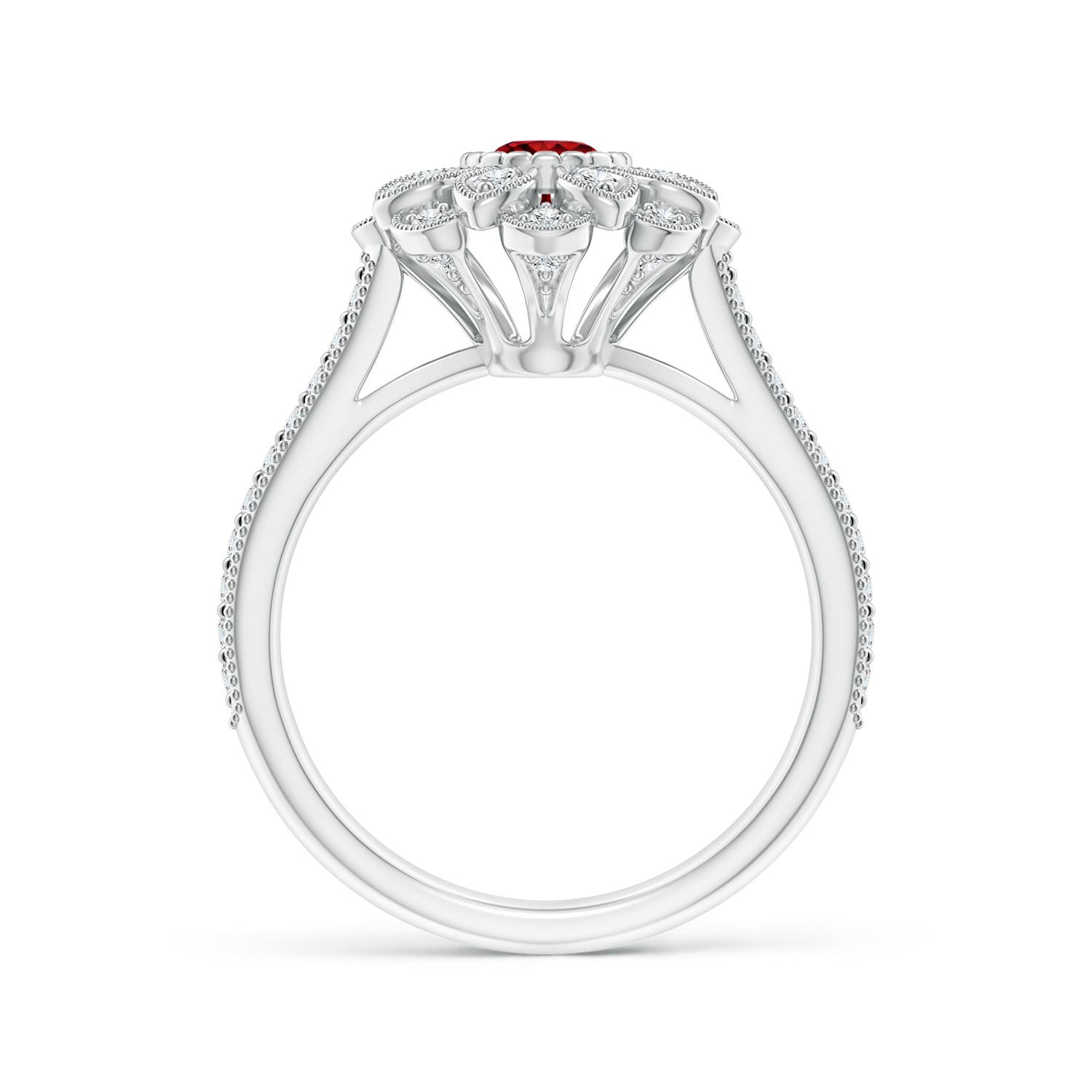 AAAA - Ruby / 0.83 CT / 14 KT White Gold