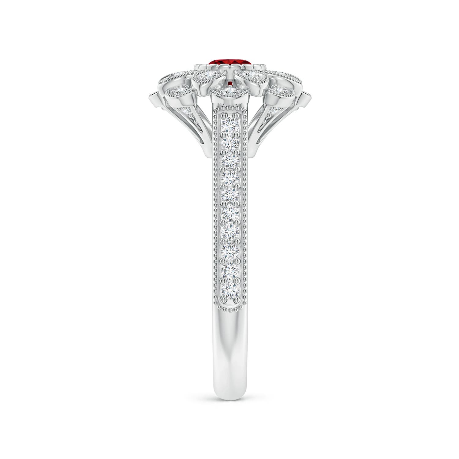 AAAA - Ruby / 0.83 CT / 14 KT White Gold