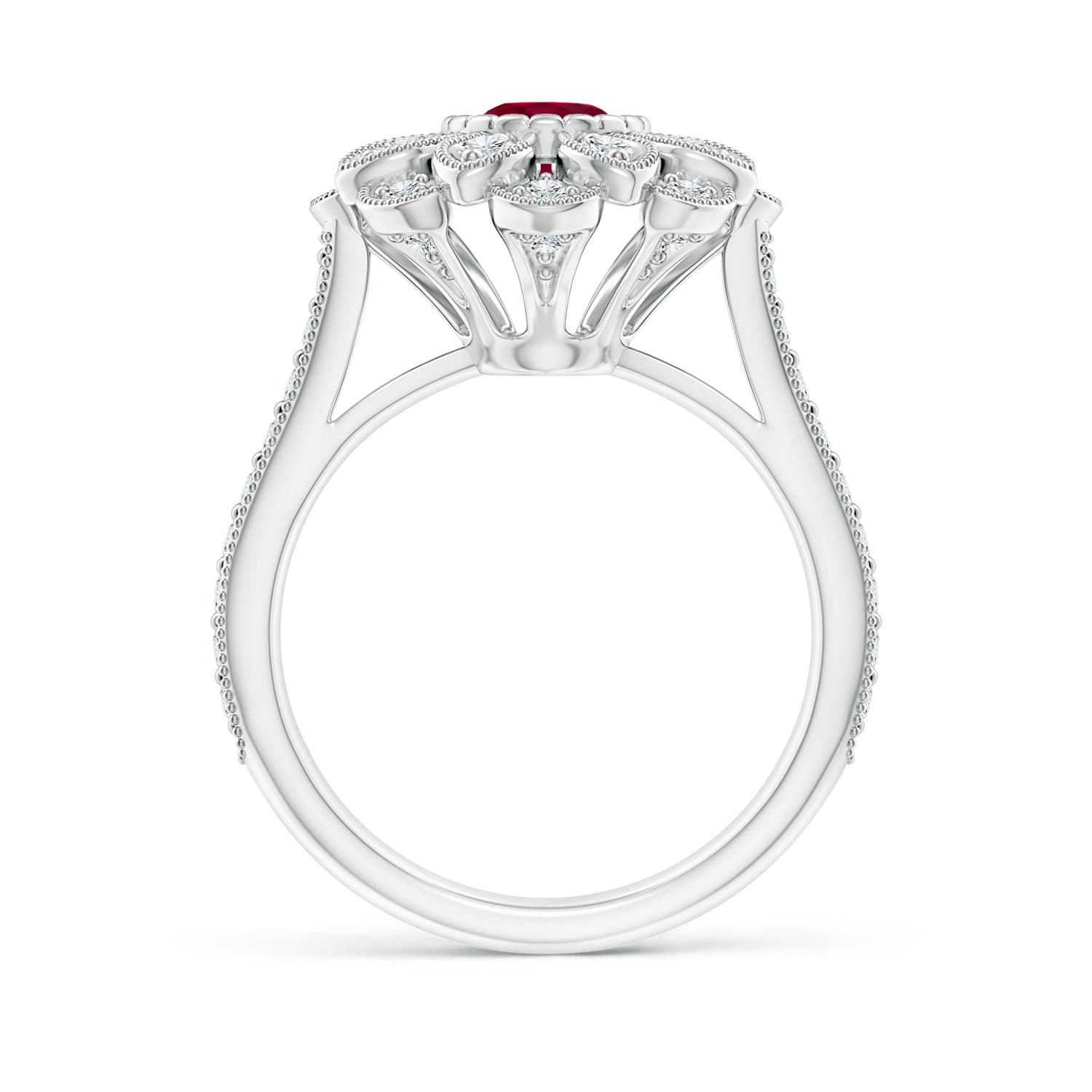 A - Ruby / 1.4 CT / 14 KT White Gold