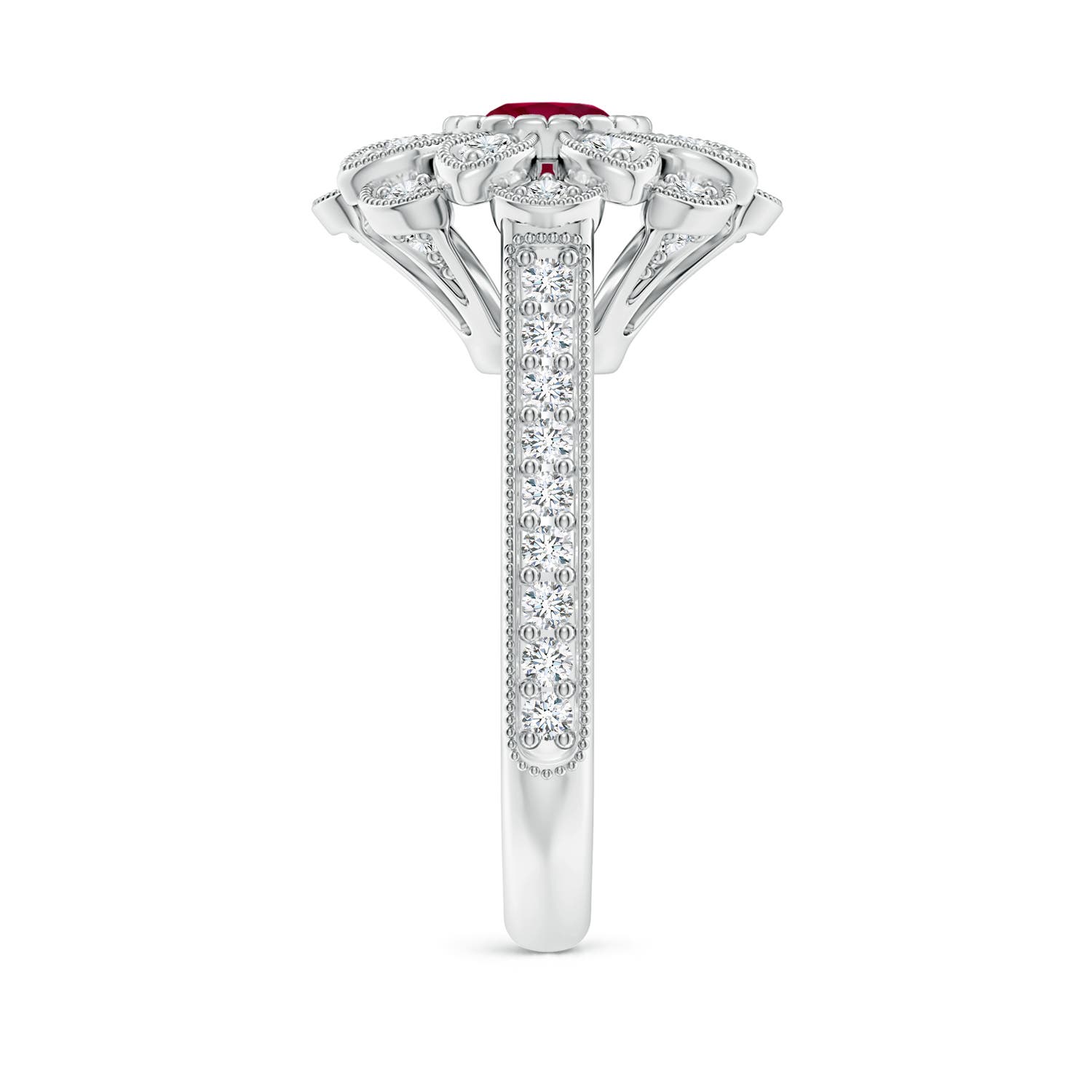 A - Ruby / 1.4 CT / 14 KT White Gold