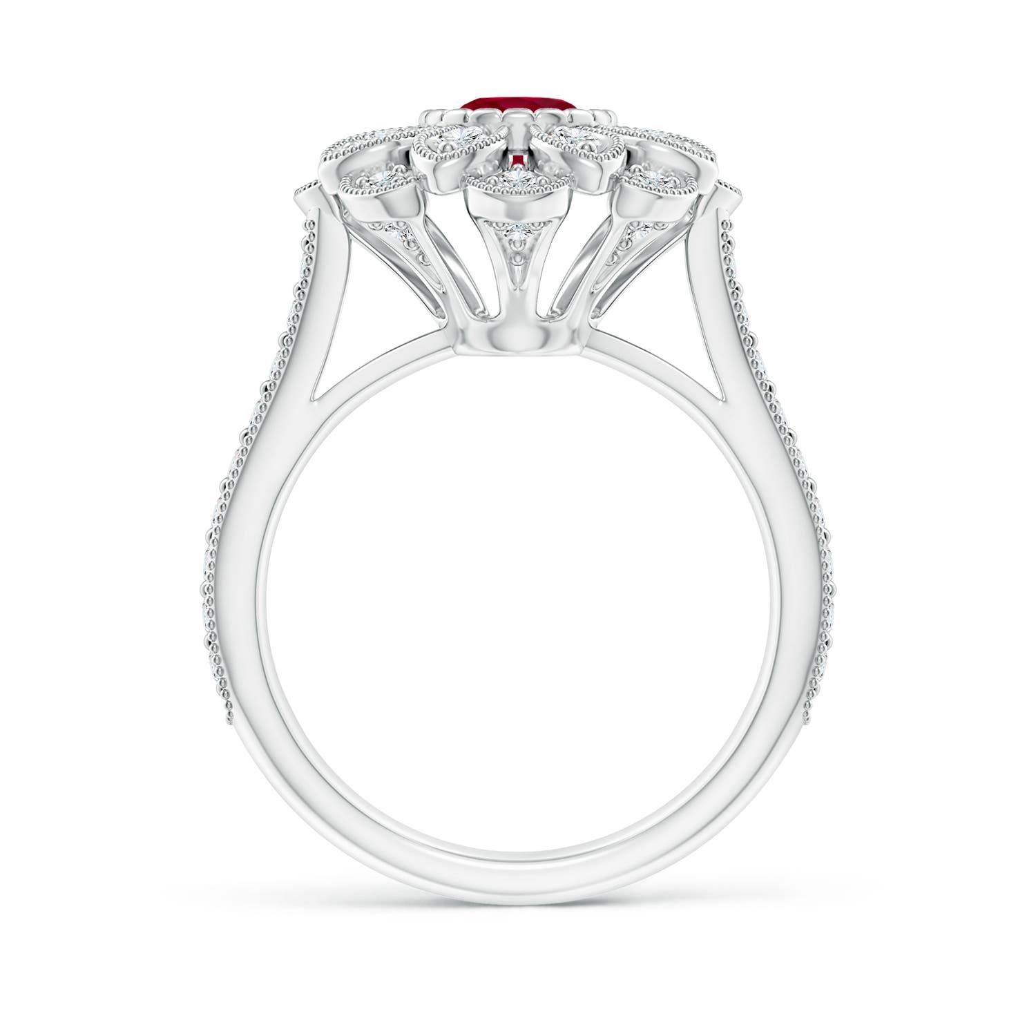 AA - Ruby / 1.4 CT / 14 KT White Gold