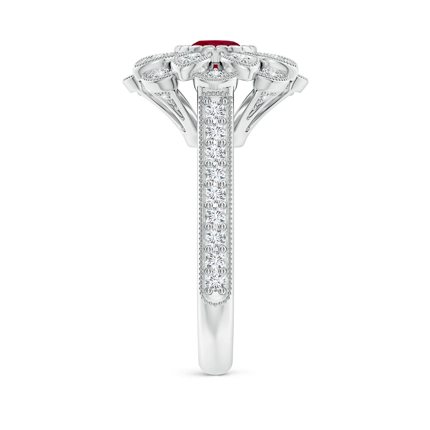 AA - Ruby / 1.4 CT / 14 KT White Gold