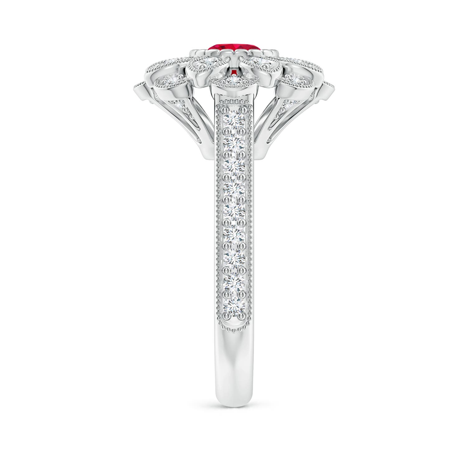 AAA - Ruby / 1.4 CT / 14 KT White Gold