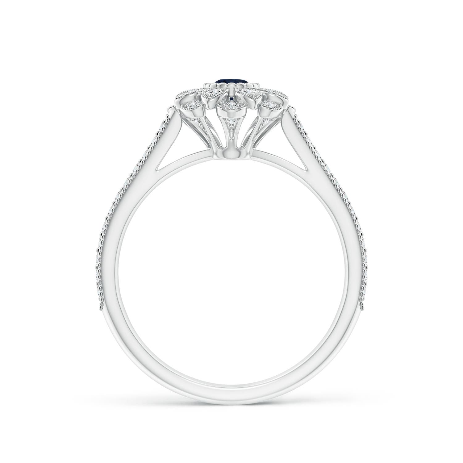 A - Blue Sapphire / 0.47 CT / 14 KT White Gold