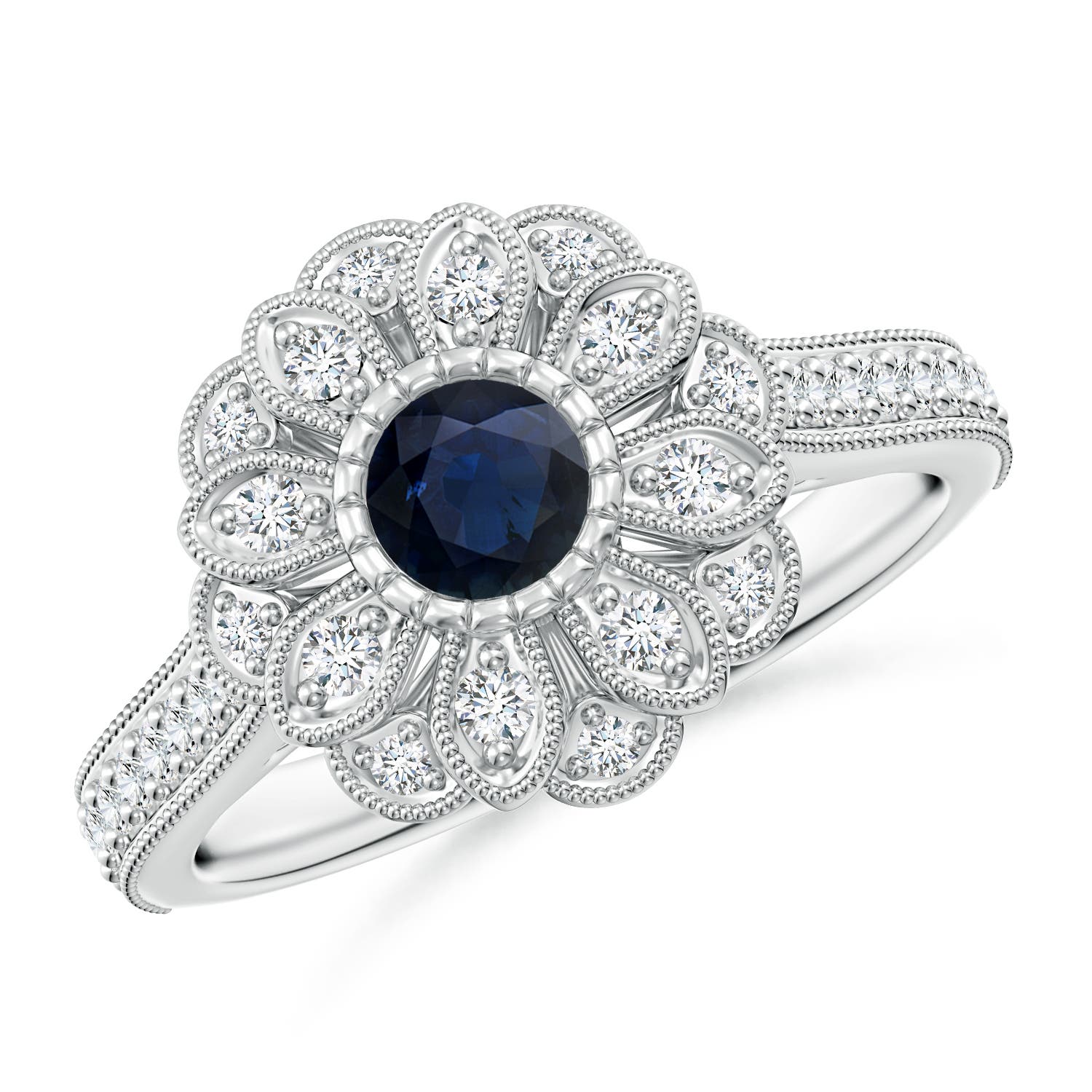 A - Blue Sapphire / 0.84 CT / 14 KT White Gold