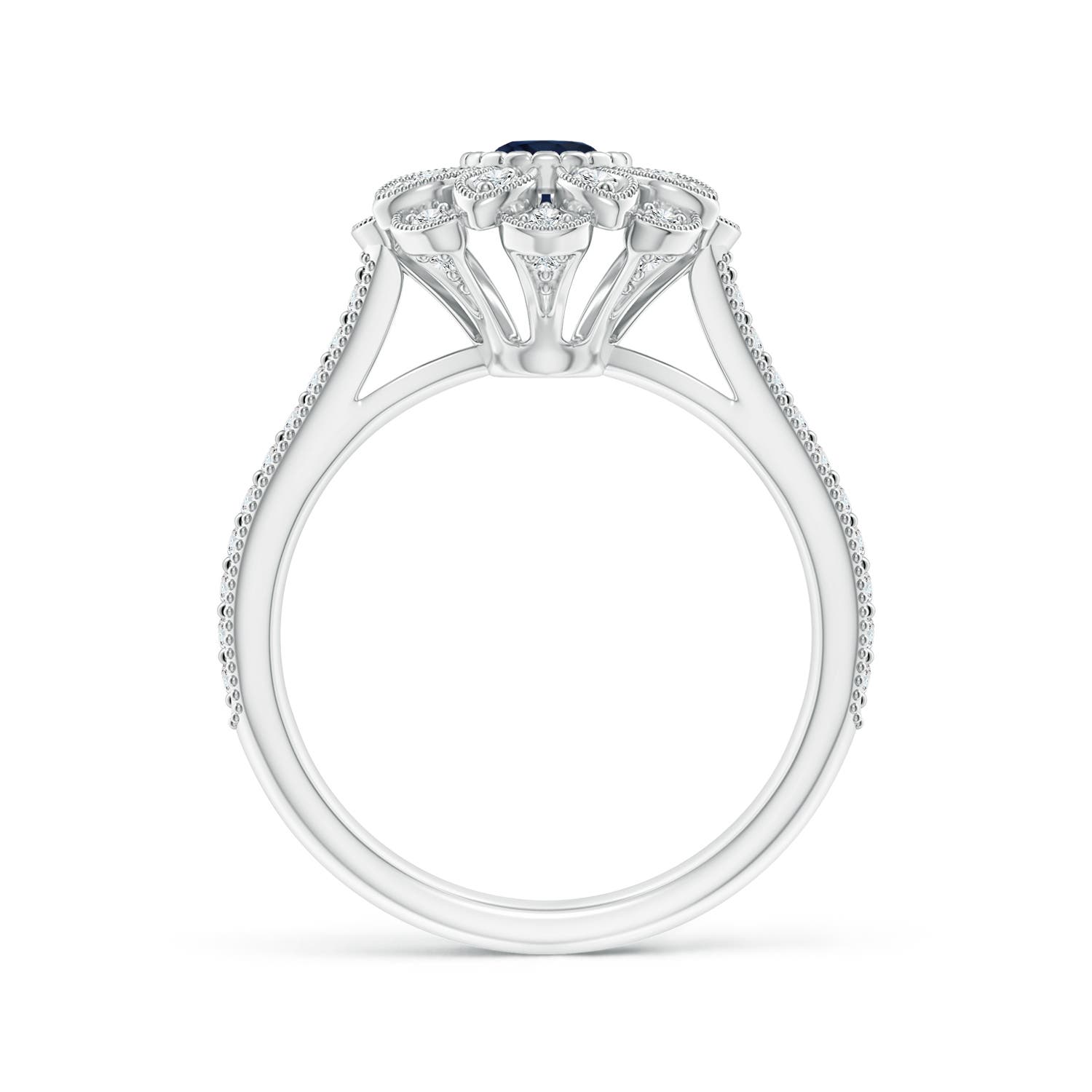 A - Blue Sapphire / 0.84 CT / 14 KT White Gold