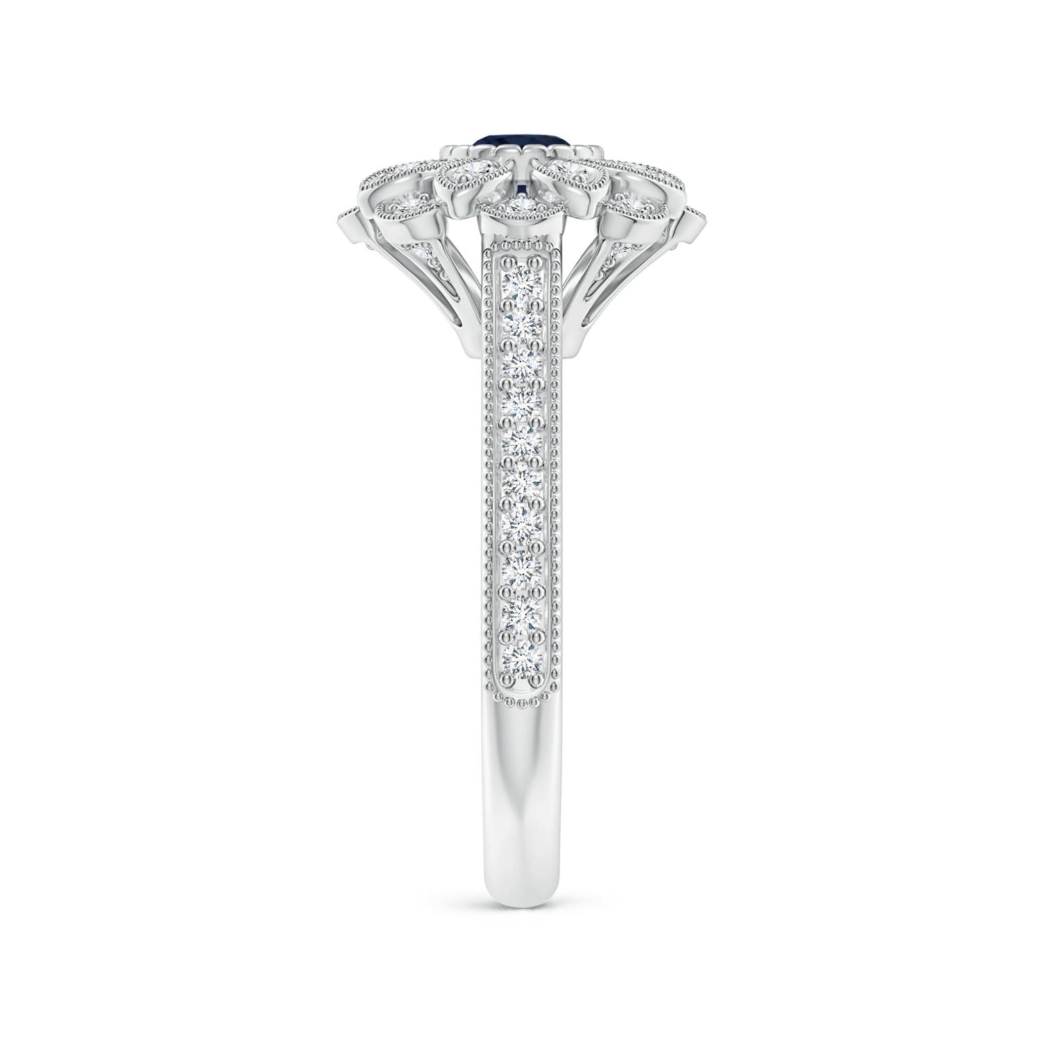 A - Blue Sapphire / 0.84 CT / 14 KT White Gold