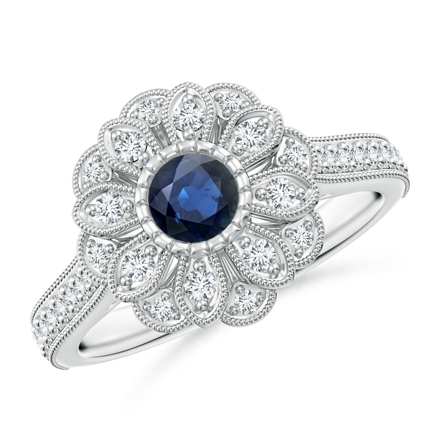 AA - Blue Sapphire / 0.84 CT / 14 KT White Gold