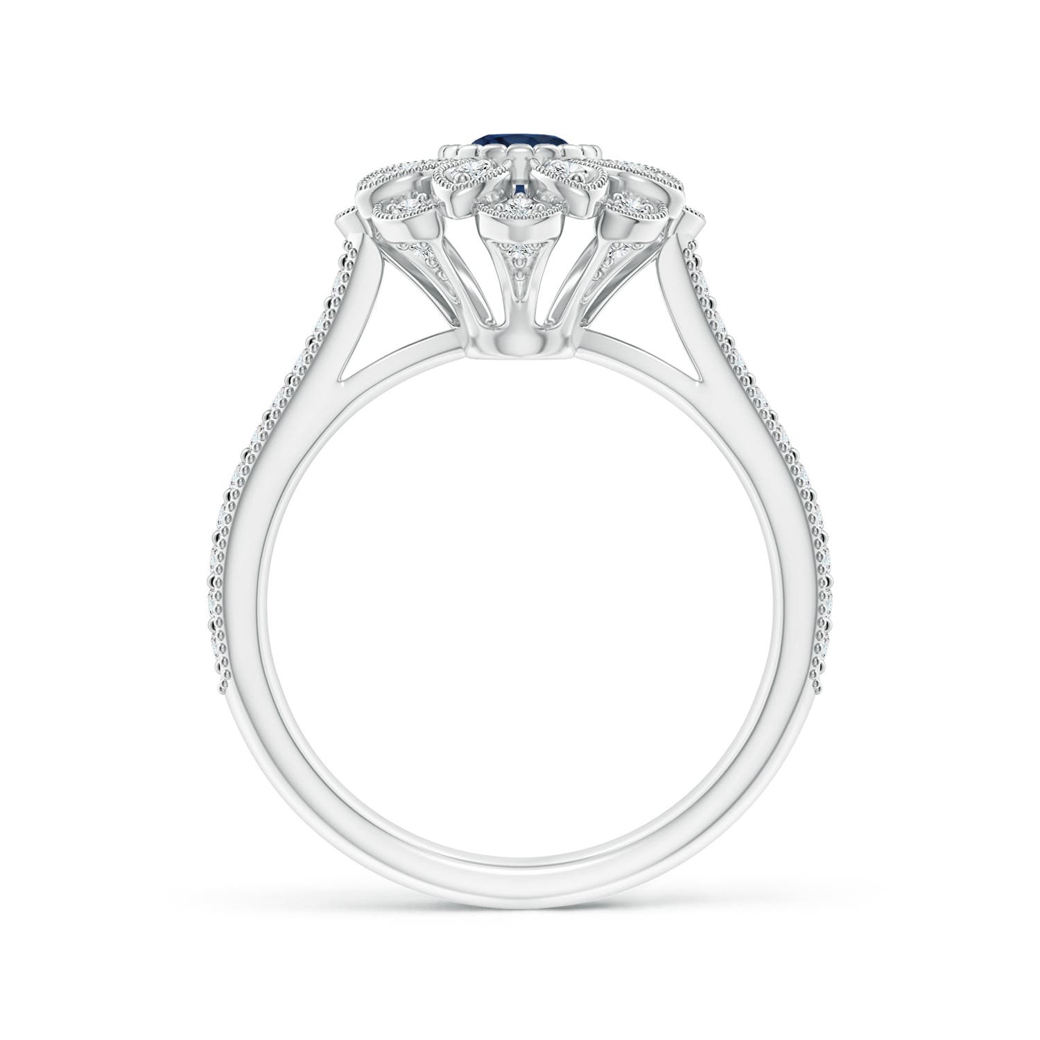 AA - Blue Sapphire / 0.84 CT / 14 KT White Gold