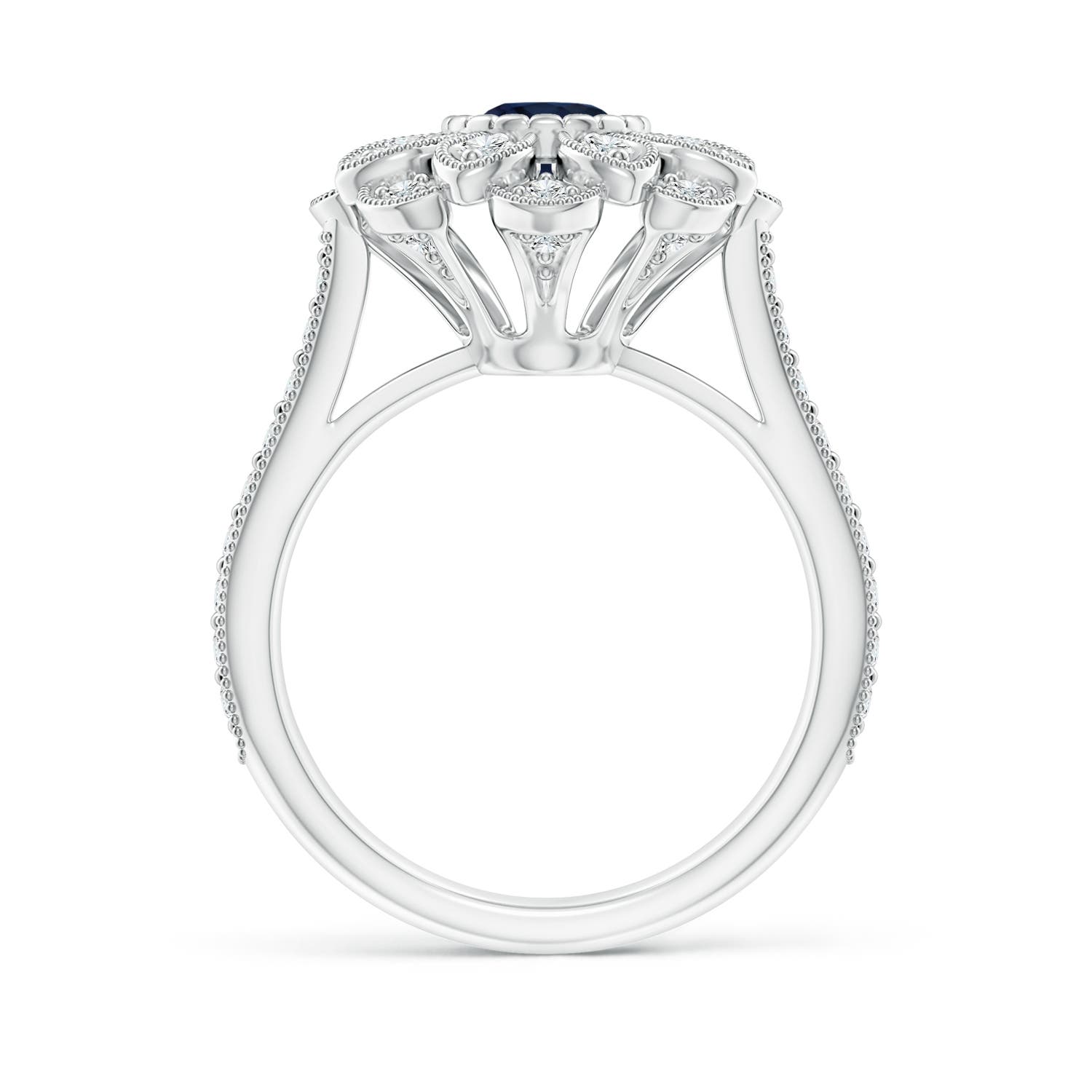 A - Blue Sapphire / 1.35 CT / 14 KT White Gold