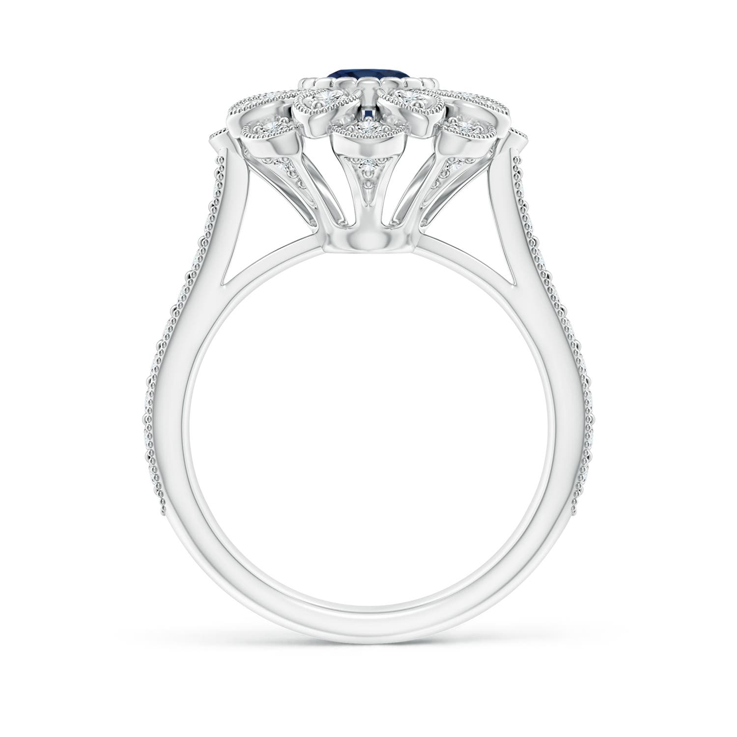 AA - Blue Sapphire / 1.35 CT / 14 KT White Gold