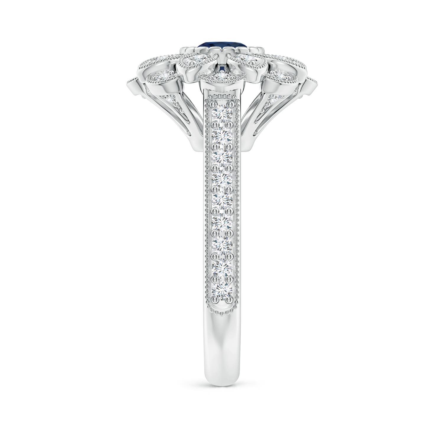 AA - Blue Sapphire / 1.35 CT / 14 KT White Gold