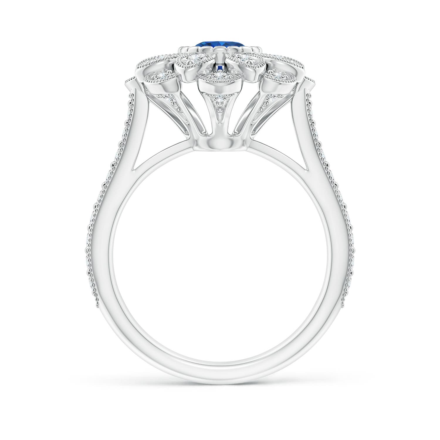 AAA - Blue Sapphire / 1.35 CT / 14 KT White Gold