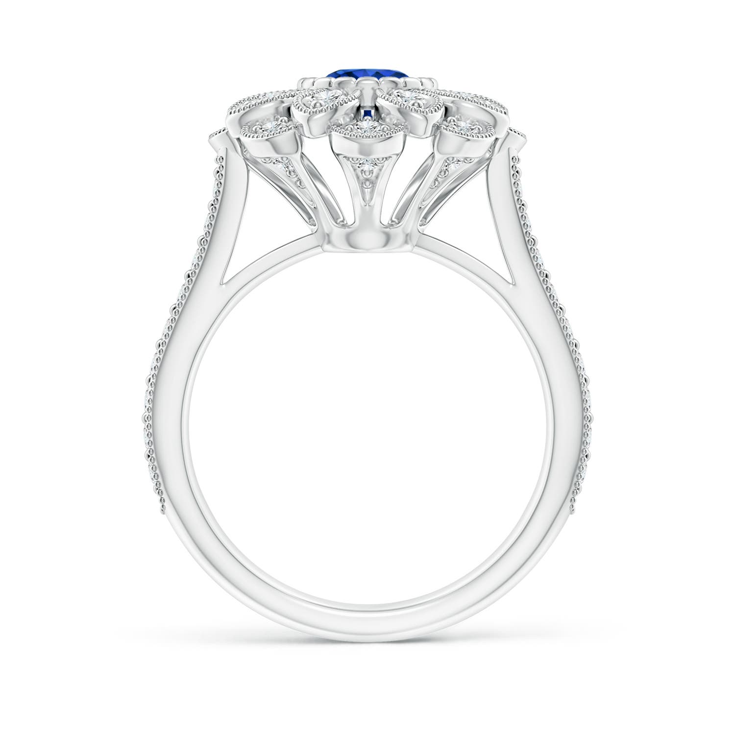 AAAA - Blue Sapphire / 1.35 CT / 14 KT White Gold