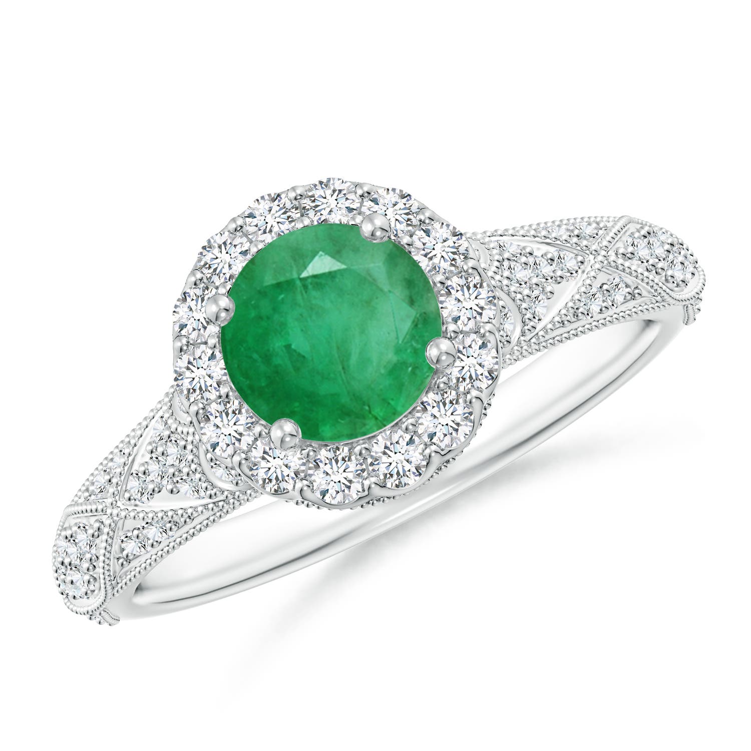 A - Emerald / 1.13 CT / 14 KT White Gold