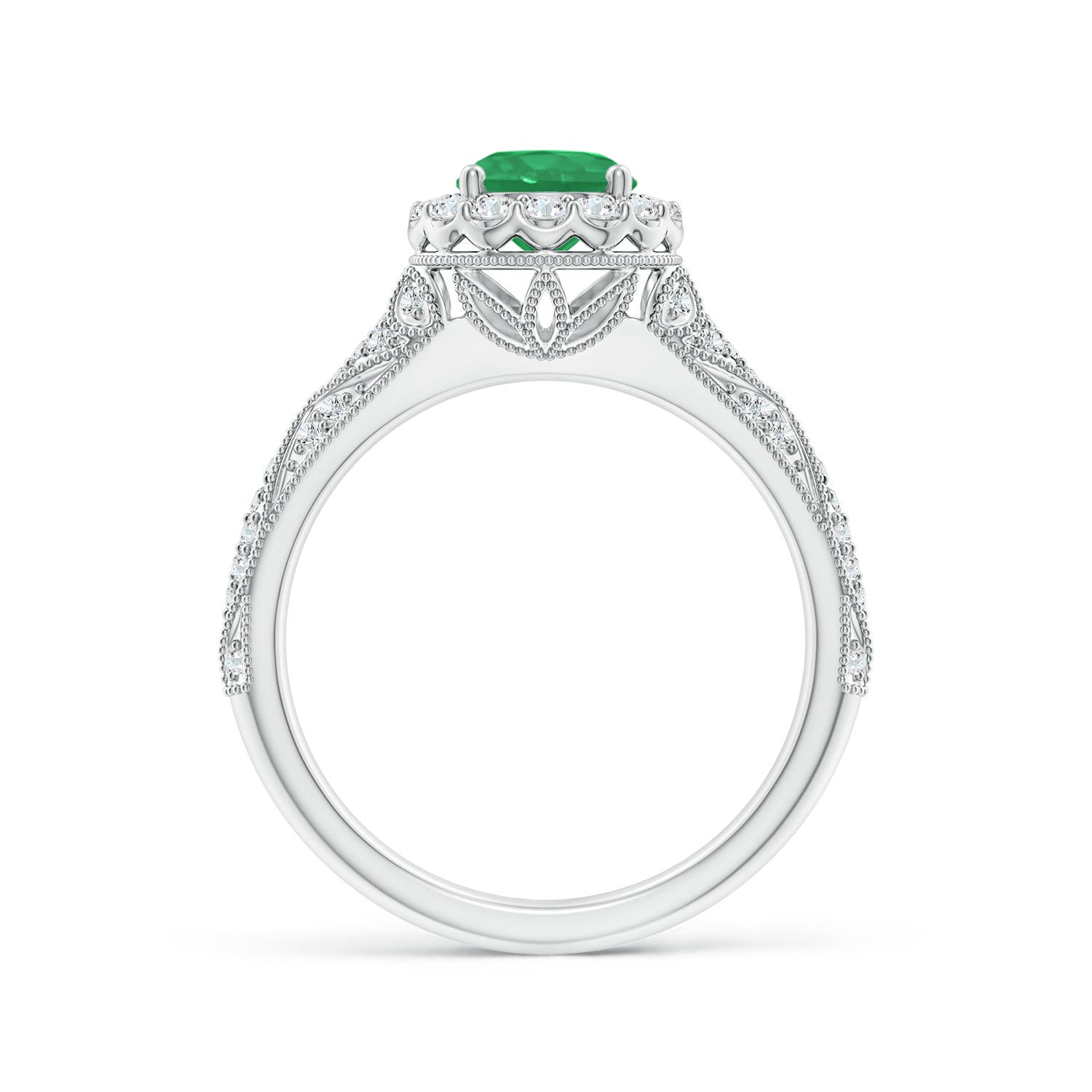 A - Emerald / 1.13 CT / 14 KT White Gold