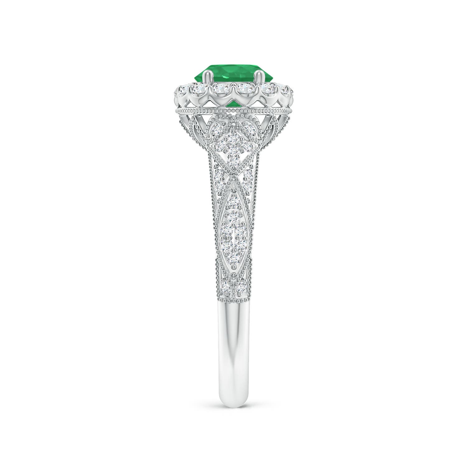 A - Emerald / 1.13 CT / 14 KT White Gold