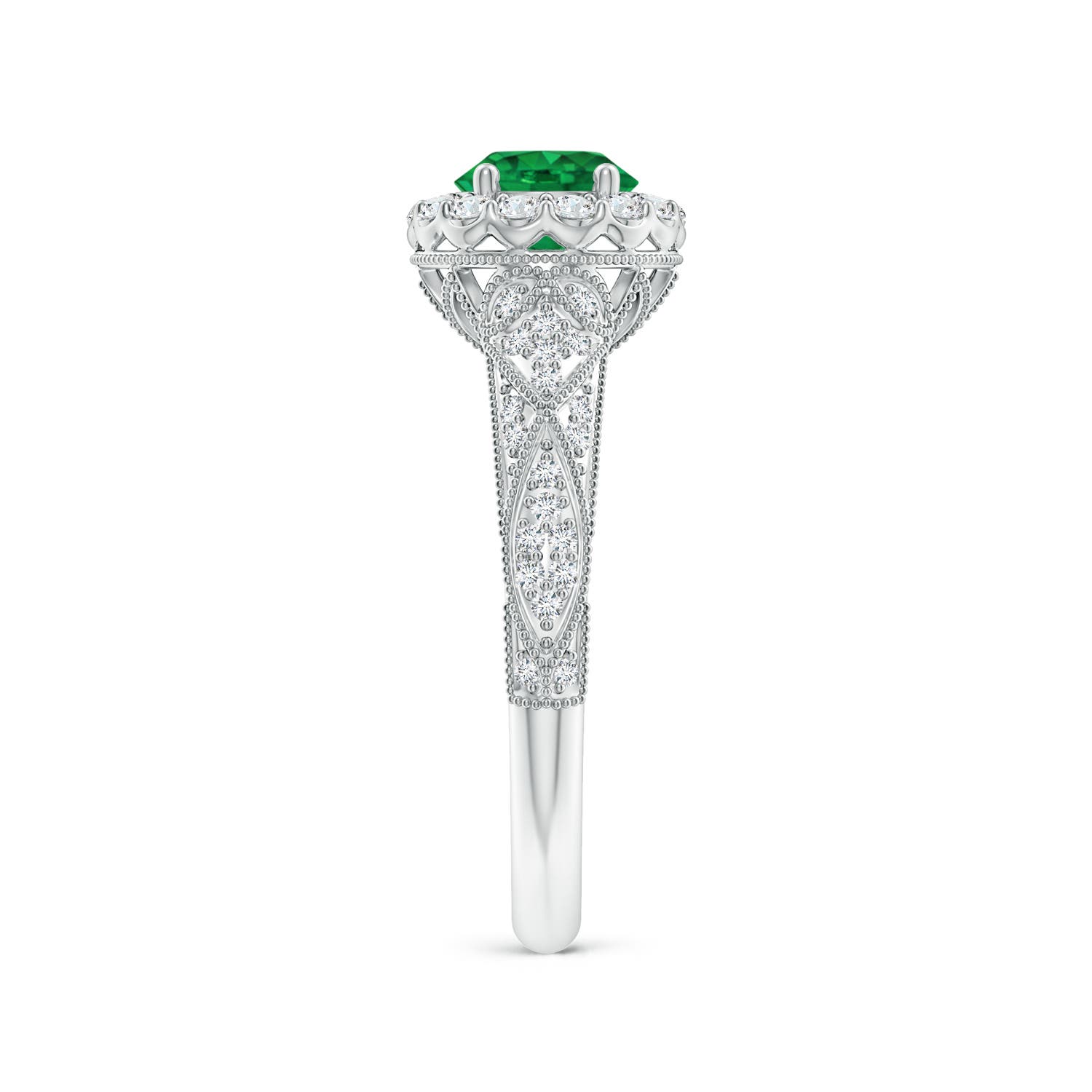 AAA - Emerald / 1.13 CT / 14 KT White Gold