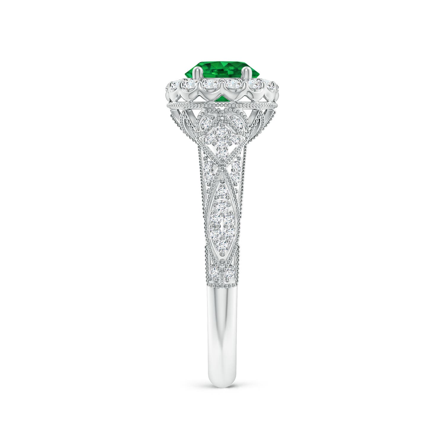 AAAA - Emerald / 1.13 CT / 14 KT White Gold