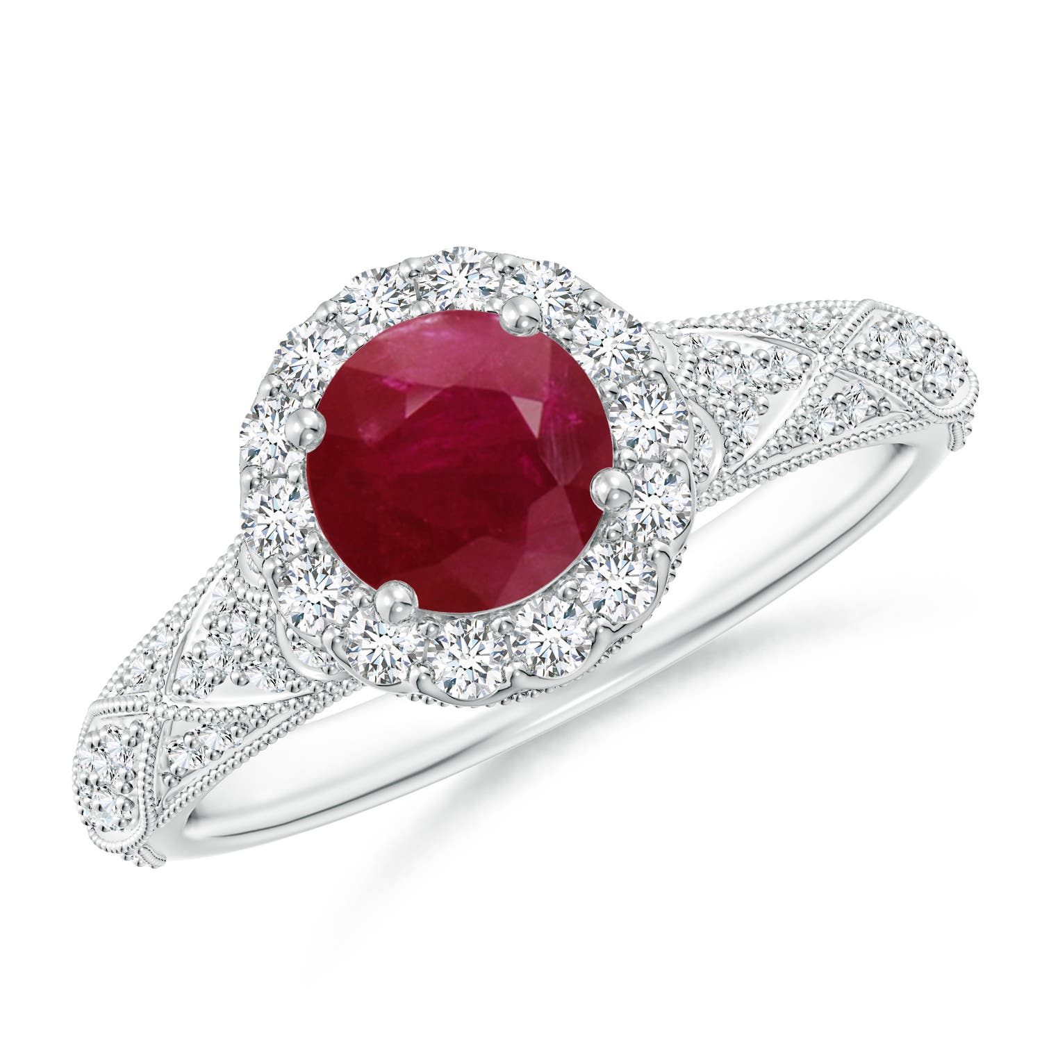 A - Ruby / 1.38 CT / 14 KT White Gold