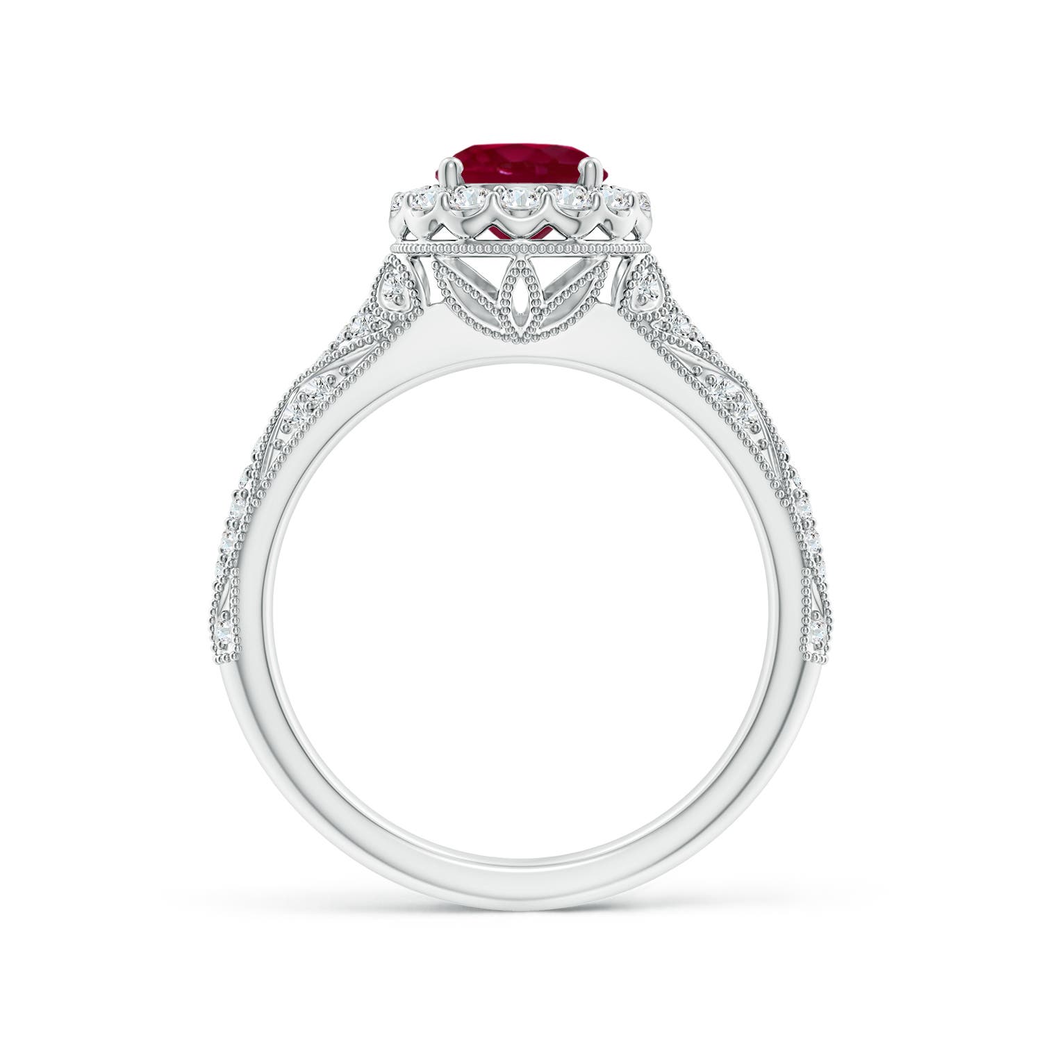 A - Ruby / 1.38 CT / 14 KT White Gold