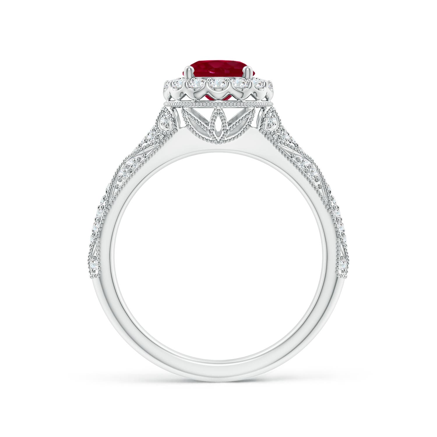 AA - Ruby / 1.38 CT / 14 KT White Gold