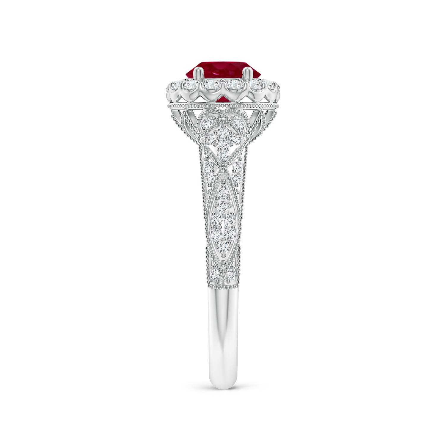 AA - Ruby / 1.38 CT / 14 KT White Gold