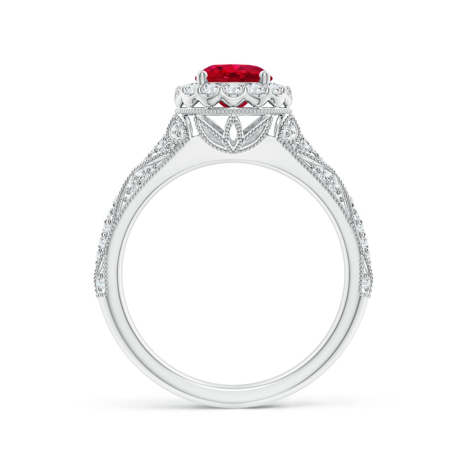 AAA - Ruby / 1.38 CT / 14 KT White Gold